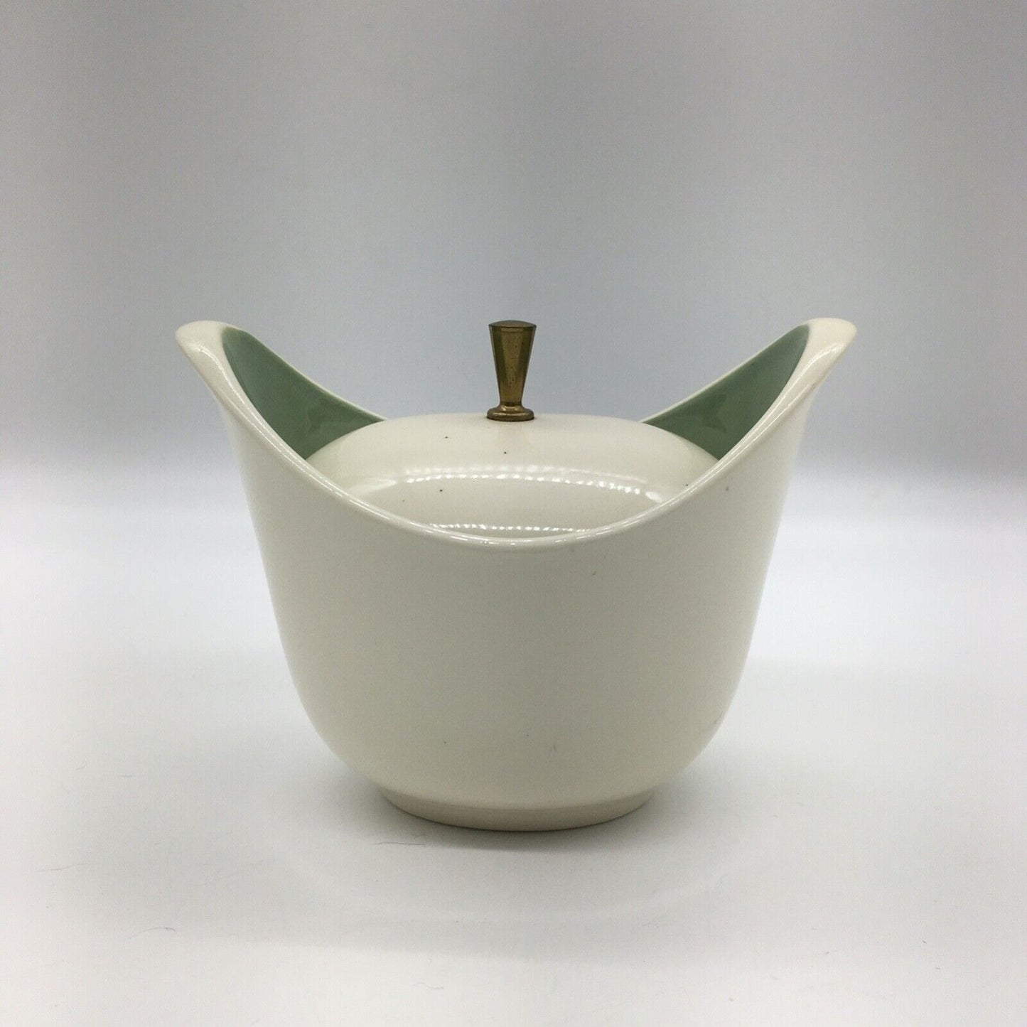 Taylor Smith & Taylor Cream & Lidded Sugar Set Lemon Blossom Sage Green & Yellow