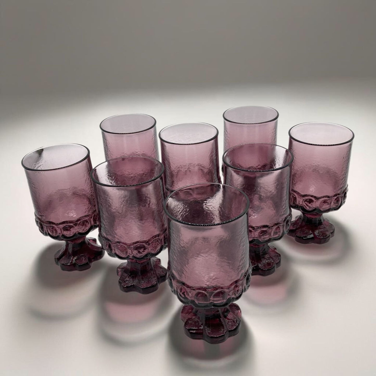 Tiffin Franciscan Madeira Plum Amethyst 8oz. Goblets Set of 8 Mid Century Barware