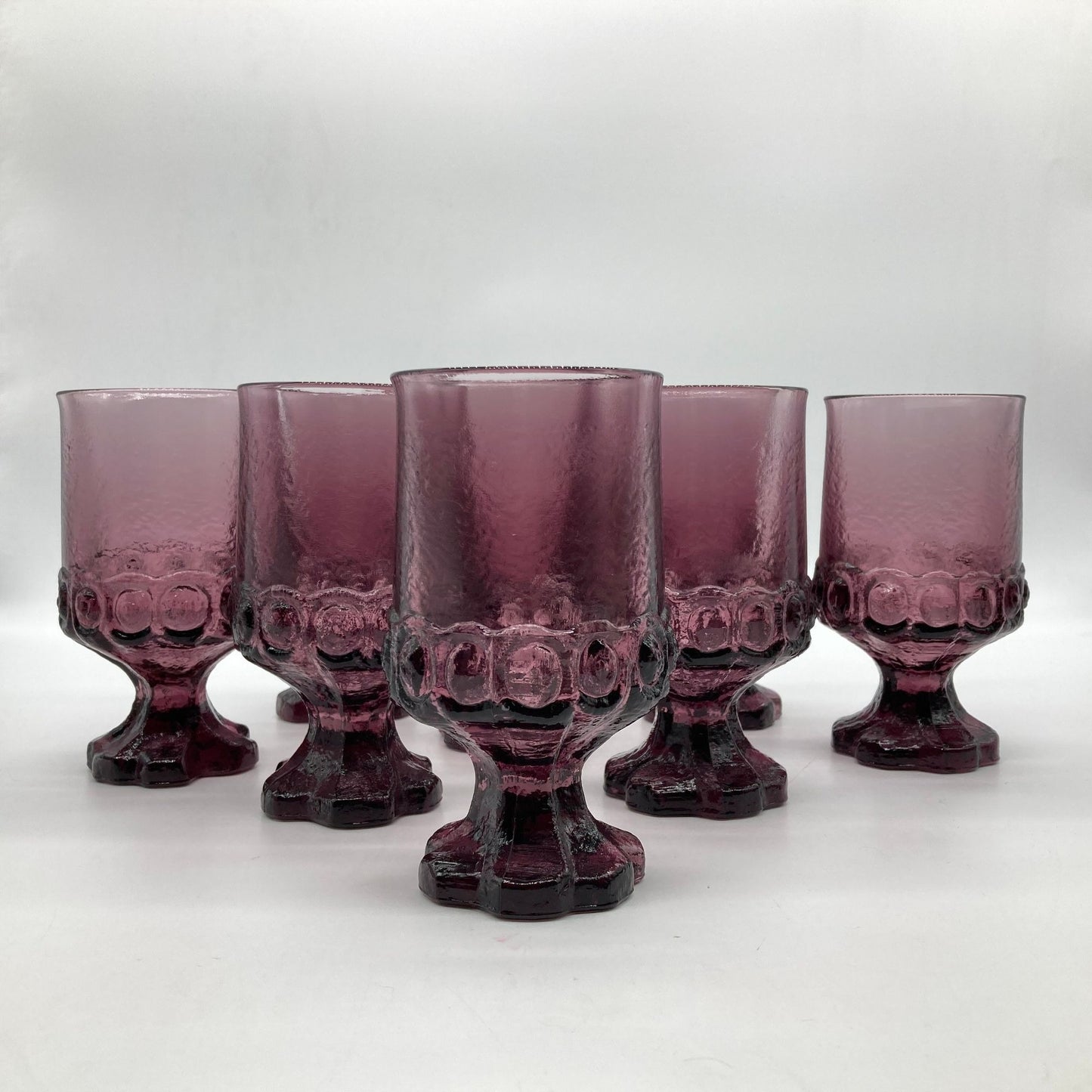 Tiffin Franciscan Madeira Plum Amethyst 8oz. Goblets Set of 8 Mid Century Barware