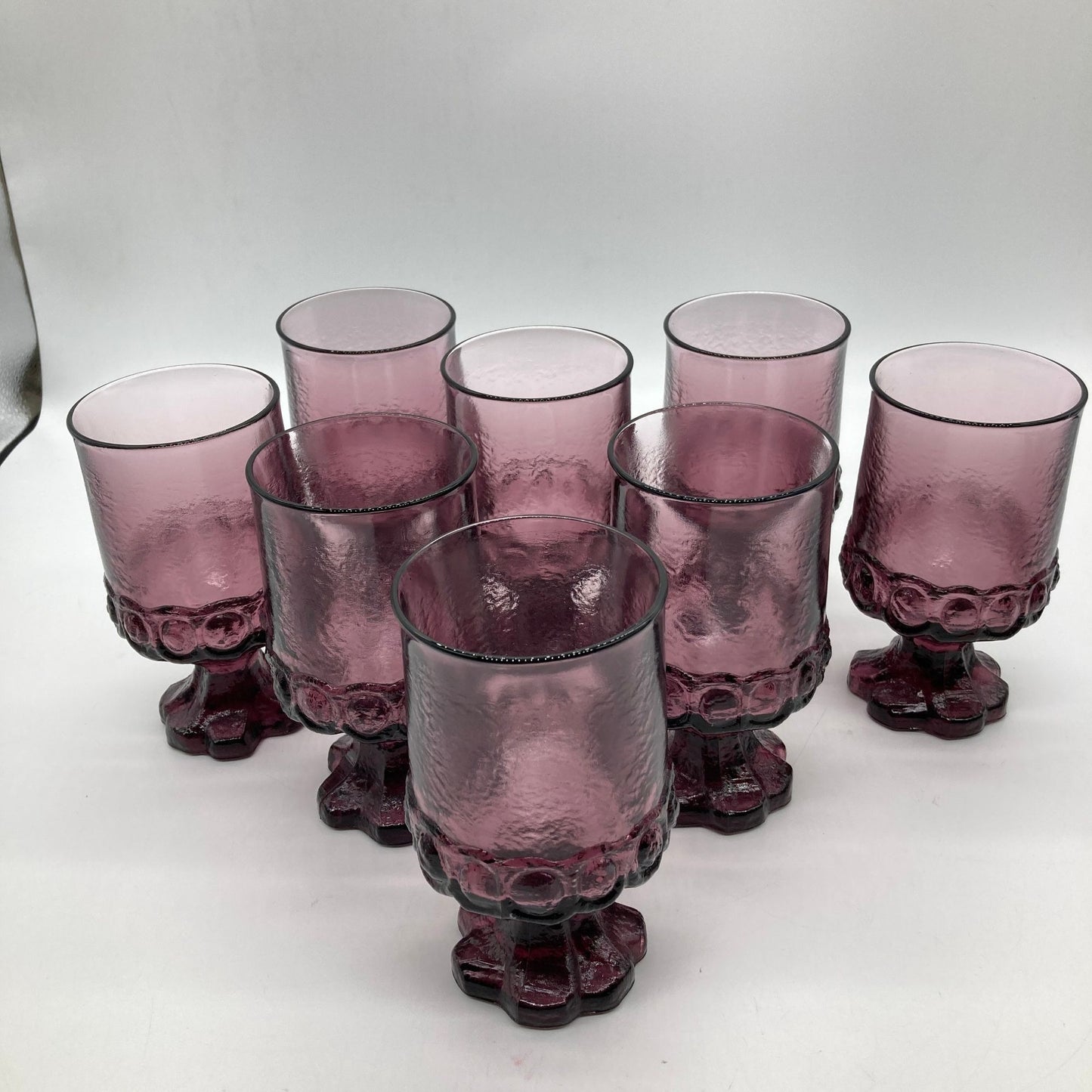Tiffin Franciscan Madeira Plum Amethyst 8oz. Goblets Set of 8 Mid Century Barware