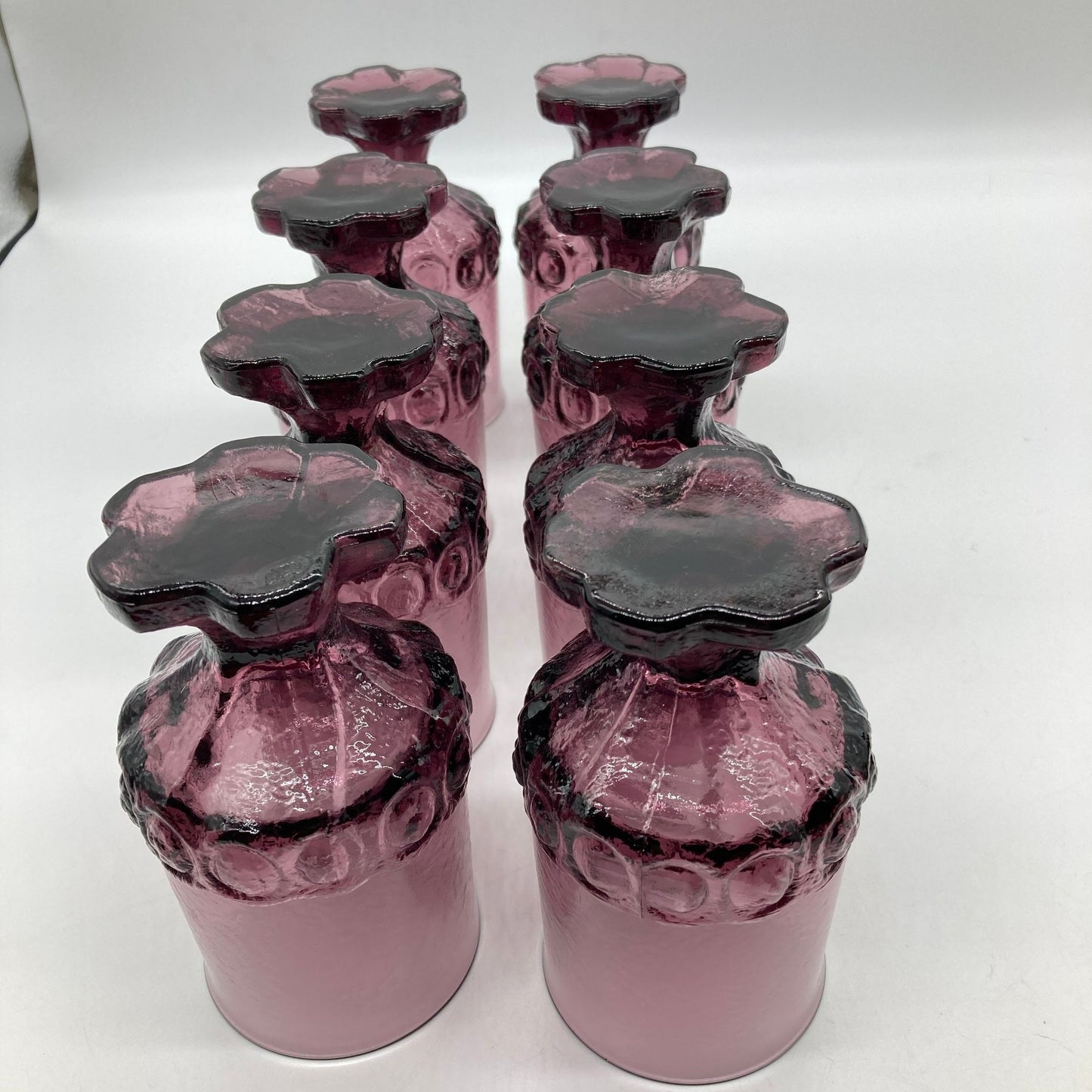 Tiffin Franciscan Madeira Plum Amethyst 8oz. Goblets Set of 8 Mid Century Barware