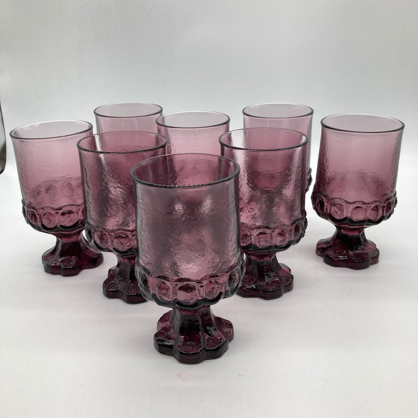 Tiffin Franciscan Madeira Plum Amethyst 8oz. Goblets Set of 8 Mid Century Barware