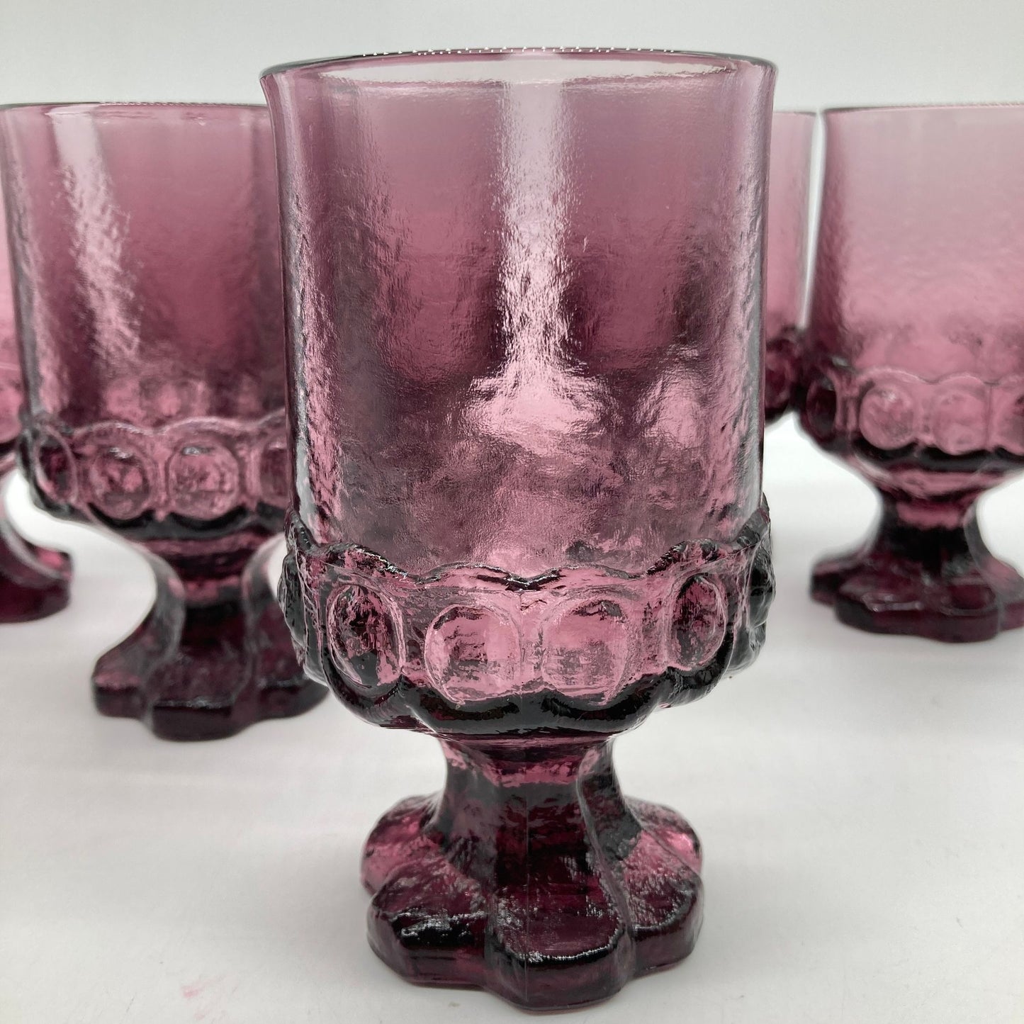 Tiffin Franciscan Madeira Plum Amethyst 8oz. Goblets Set of 8 Mid Century Barware