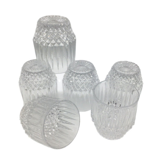 Barware Set of 6 Lowball Whisky Glass Heavy Diamond Point Fancy Cocktail Glasses