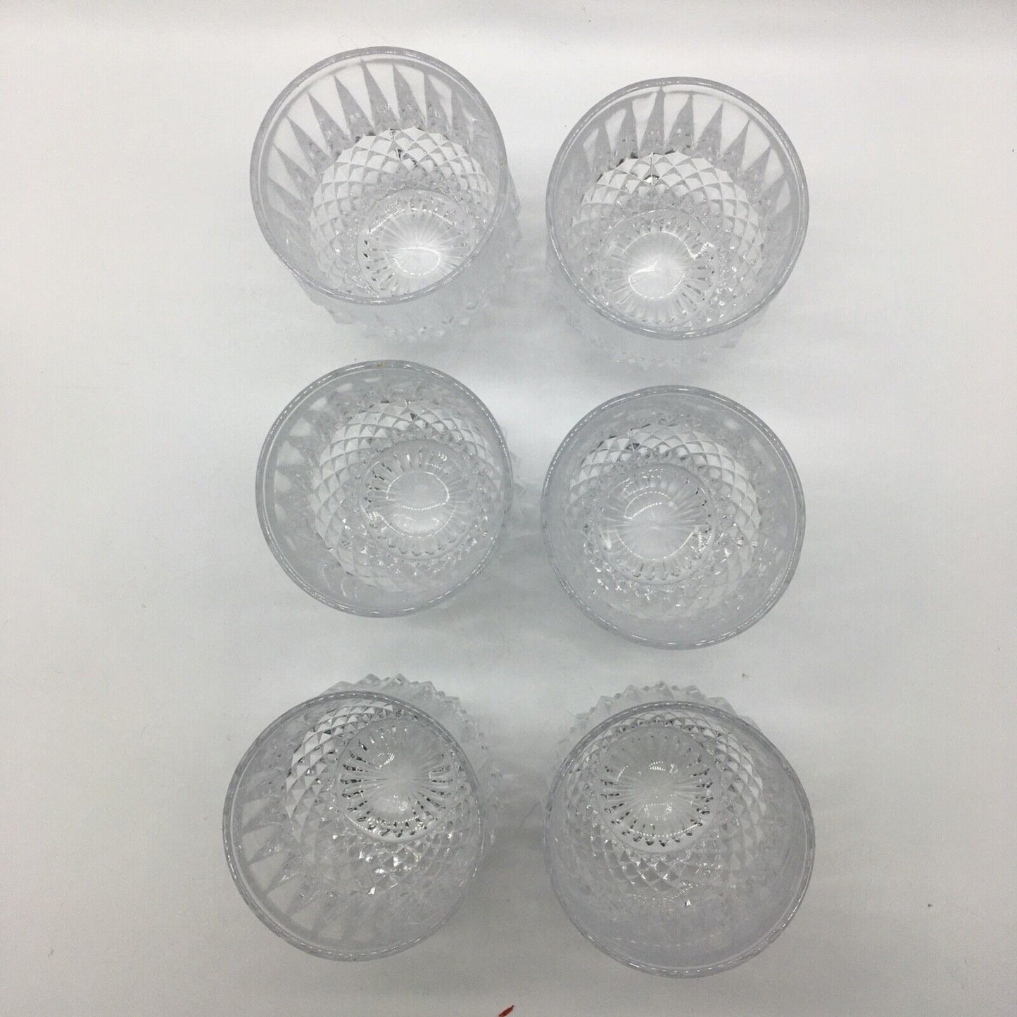 Barware Set of 6 Lowball Whisky Glass Heavy Diamond Point Fancy Cocktail Glasses