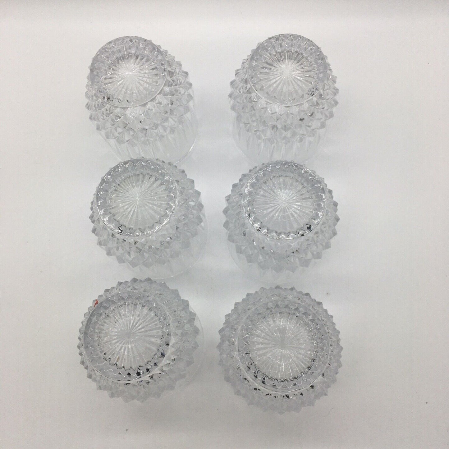 Barware Set of 6 Lowball Whisky Glass Heavy Diamond Point Fancy Cocktail Glasses