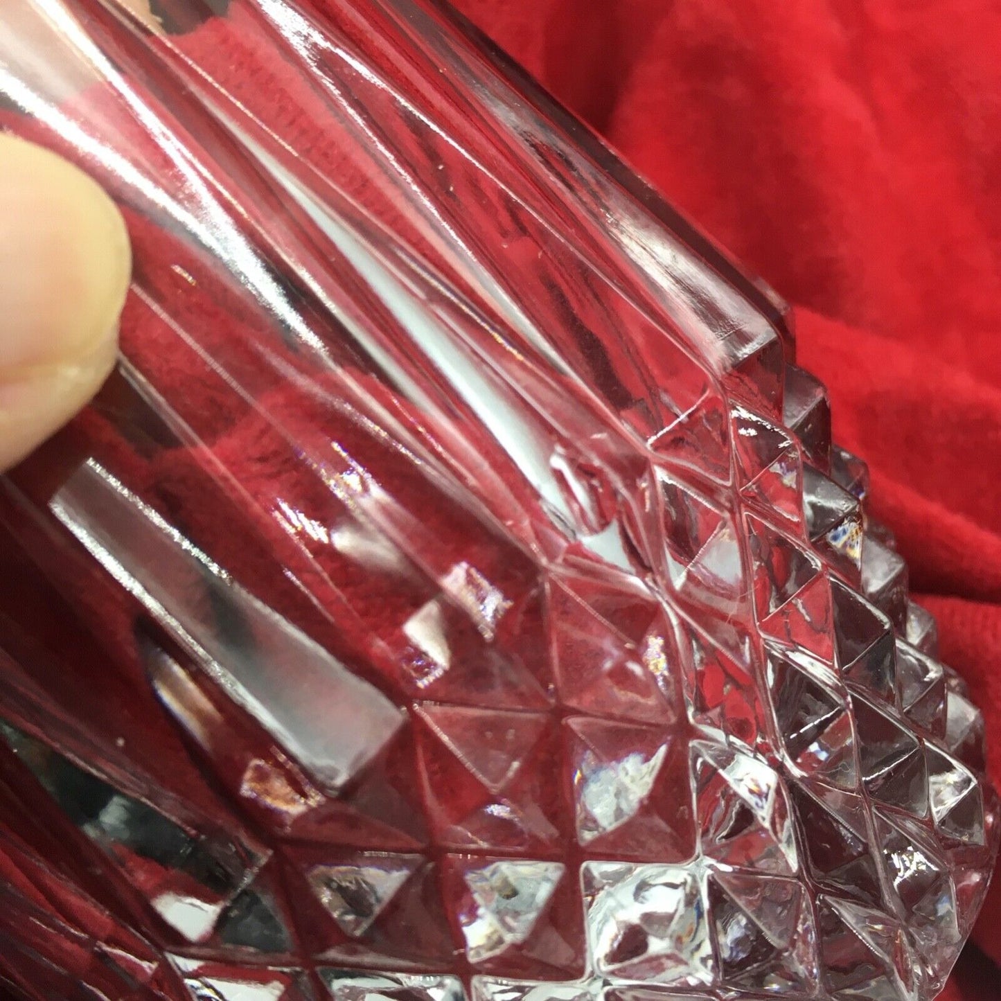 Barware Set of 6 Lowball Whisky Glass Heavy Diamond Point Fancy Cocktail Glasses