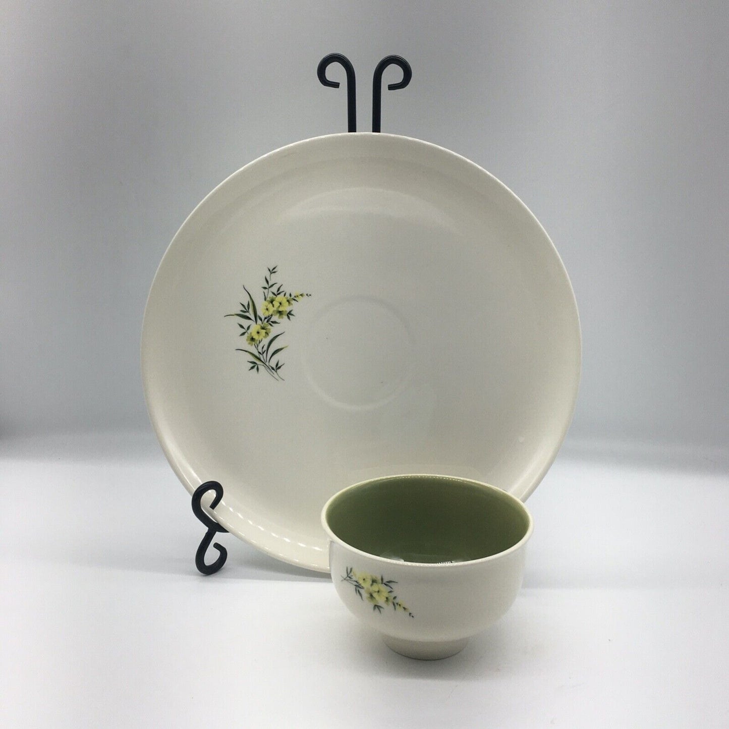Taylor Smith & Taylor Serving Platter Dip Bowl Lemon Blossom Sage Green & Yellow