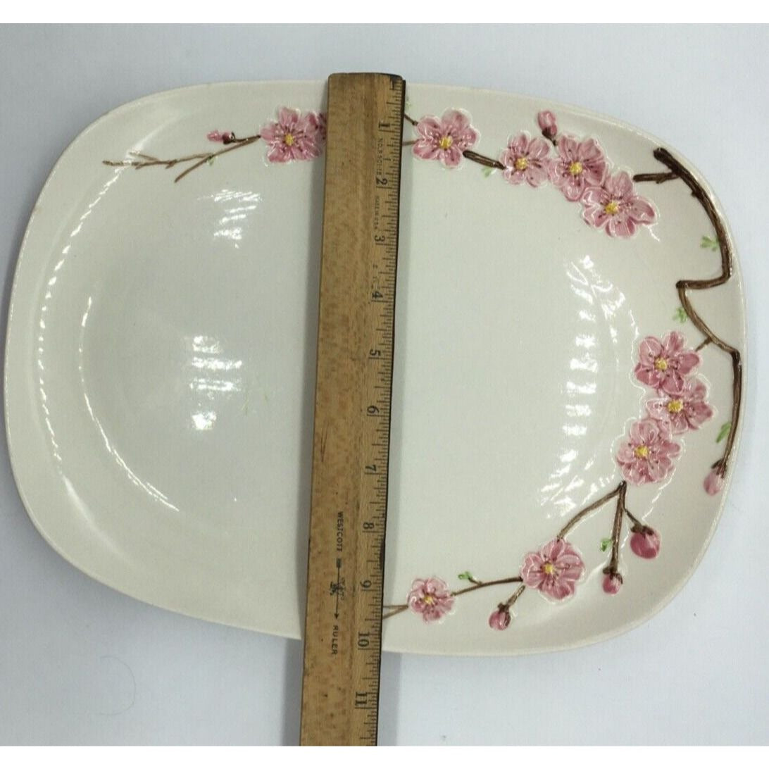 Metlox PoppyTrail Peach blossom 13" Rectangular Platter Vintage USA California