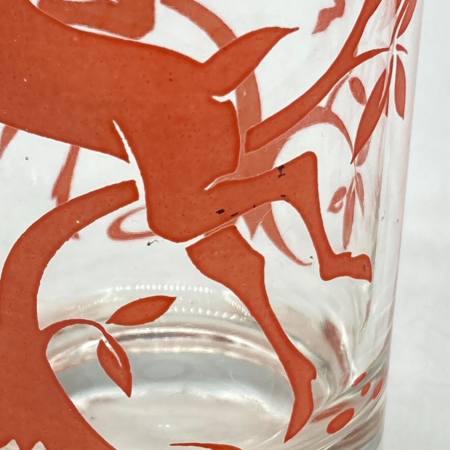 Federal Glass Company Leaping Gazelle Red Blue Mixed Sizes MCM Barware Kitchen