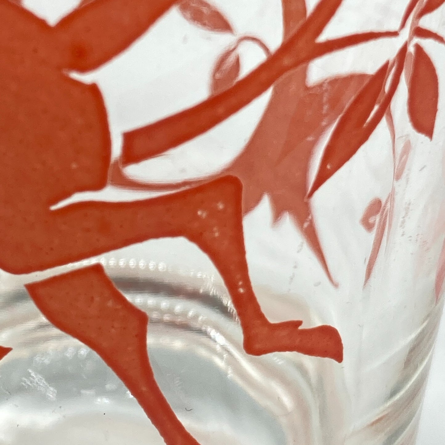 Federal Glass Company Leaping Gazelle Red Blue Mixed Sizes MCM Barware Kitchen