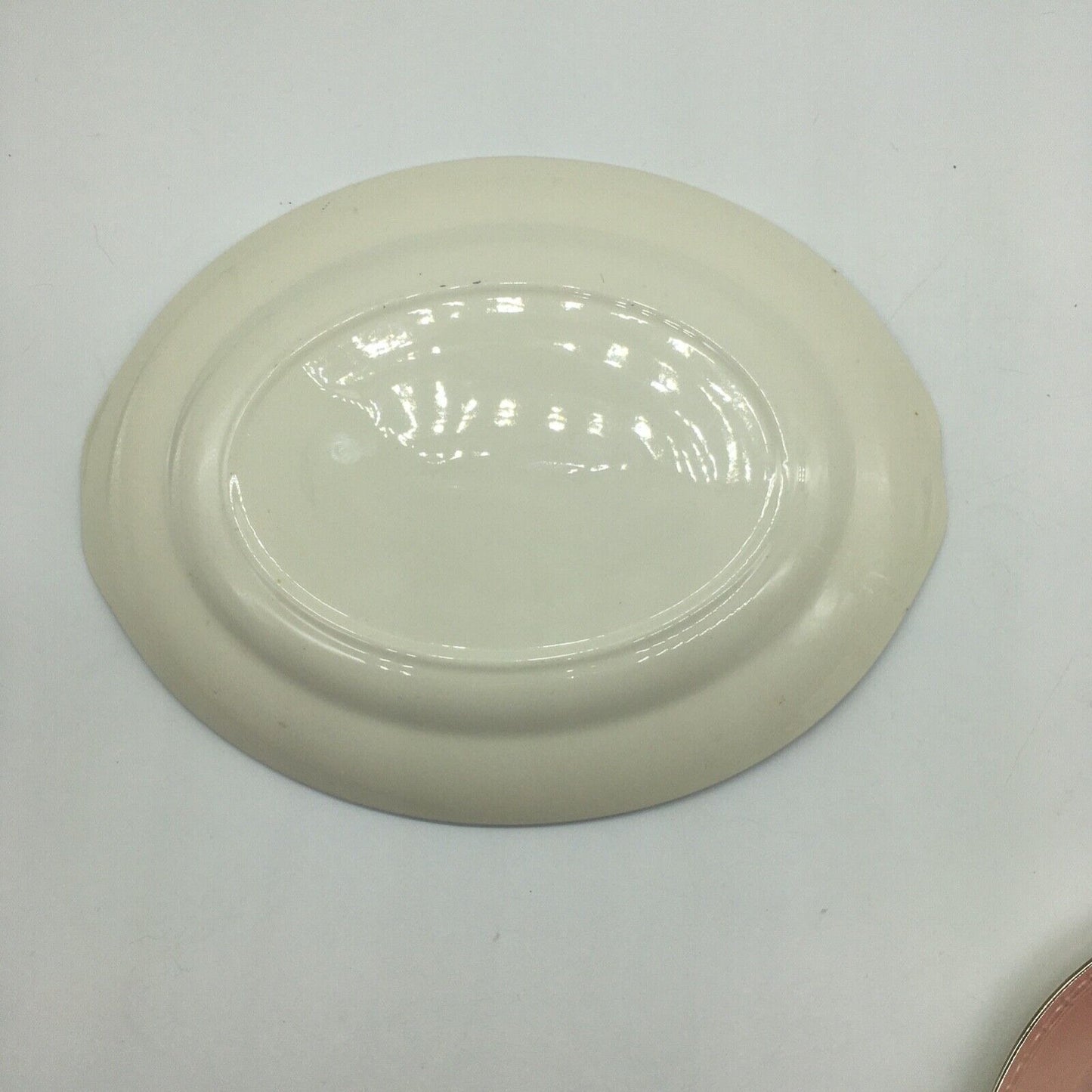 Cunningham & Pickett Inc 2 Serving Platters Norway Rose Pink Cream Porcelain VTG