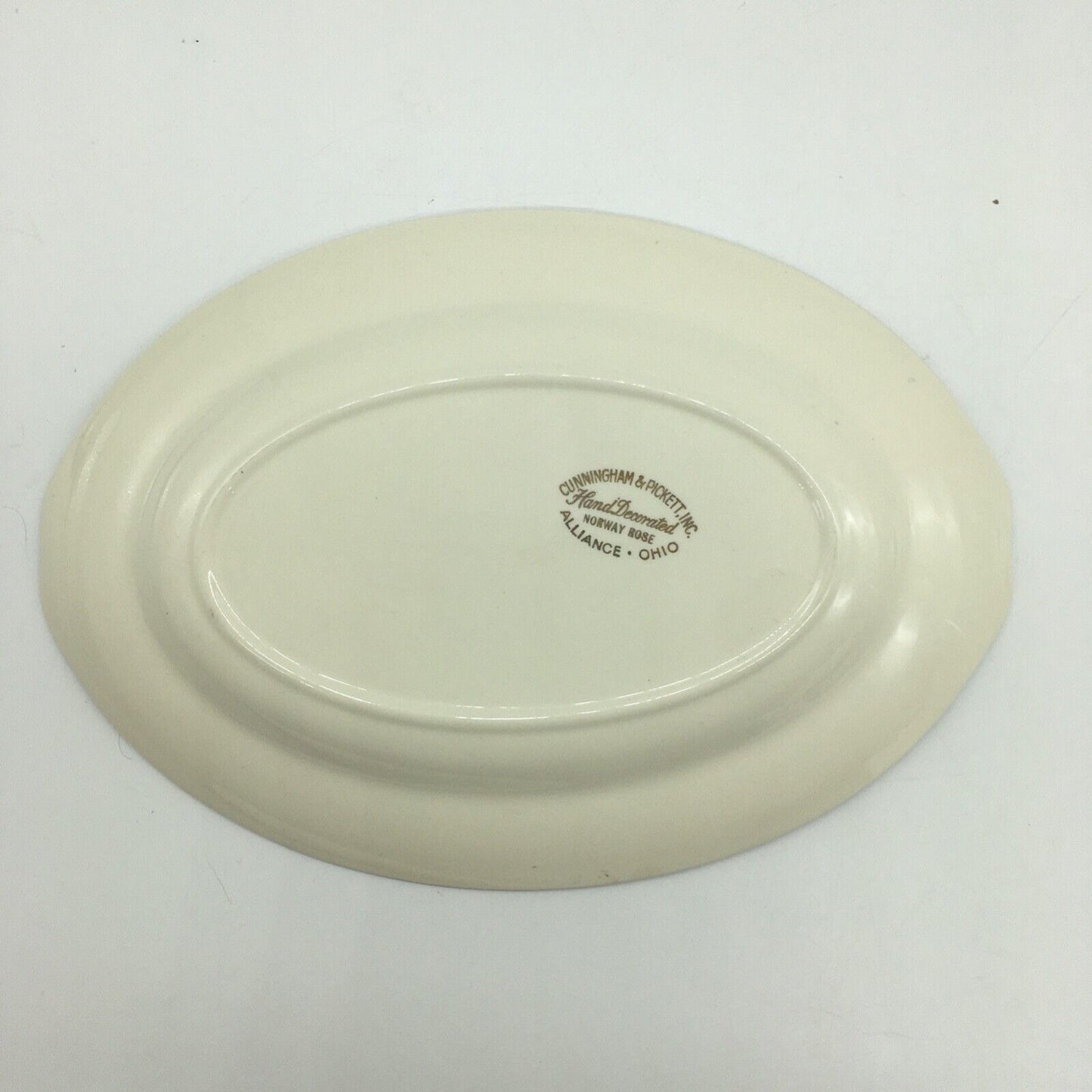 Cunningham & Pickett Inc 2 Serving Platters Norway Rose Pink Cream Porcelain VTG