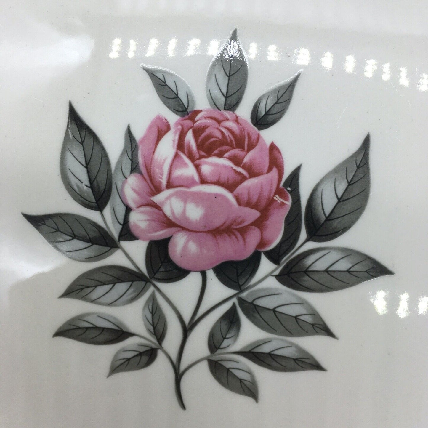 Cunningham & Pickett Inc 2 Serving Platters Norway Rose Pink Cream Porcelain VTG