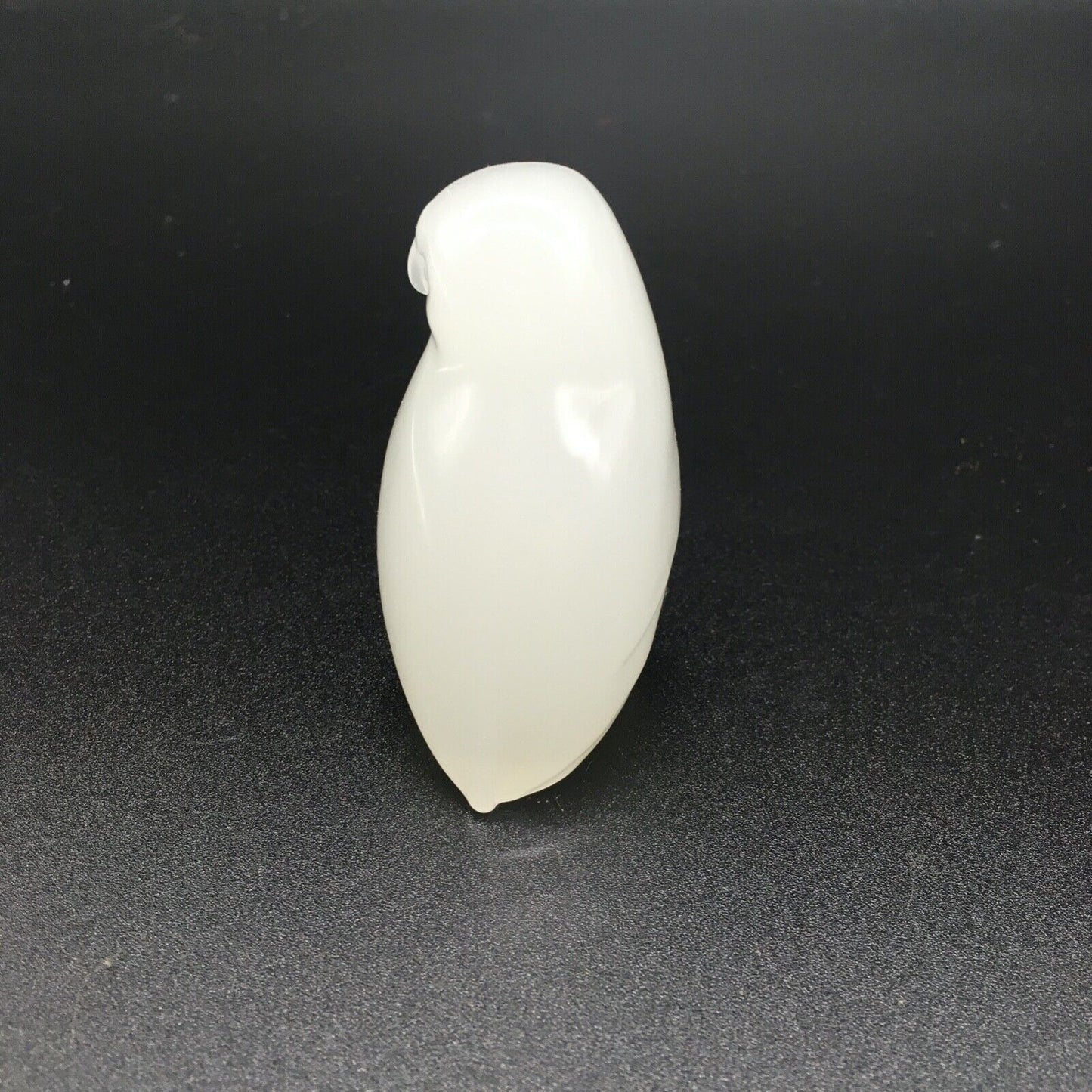 Hadeland Opaline Glass 2.5" Snow Owl Figurine VTG White Norwegian Art Sculpture