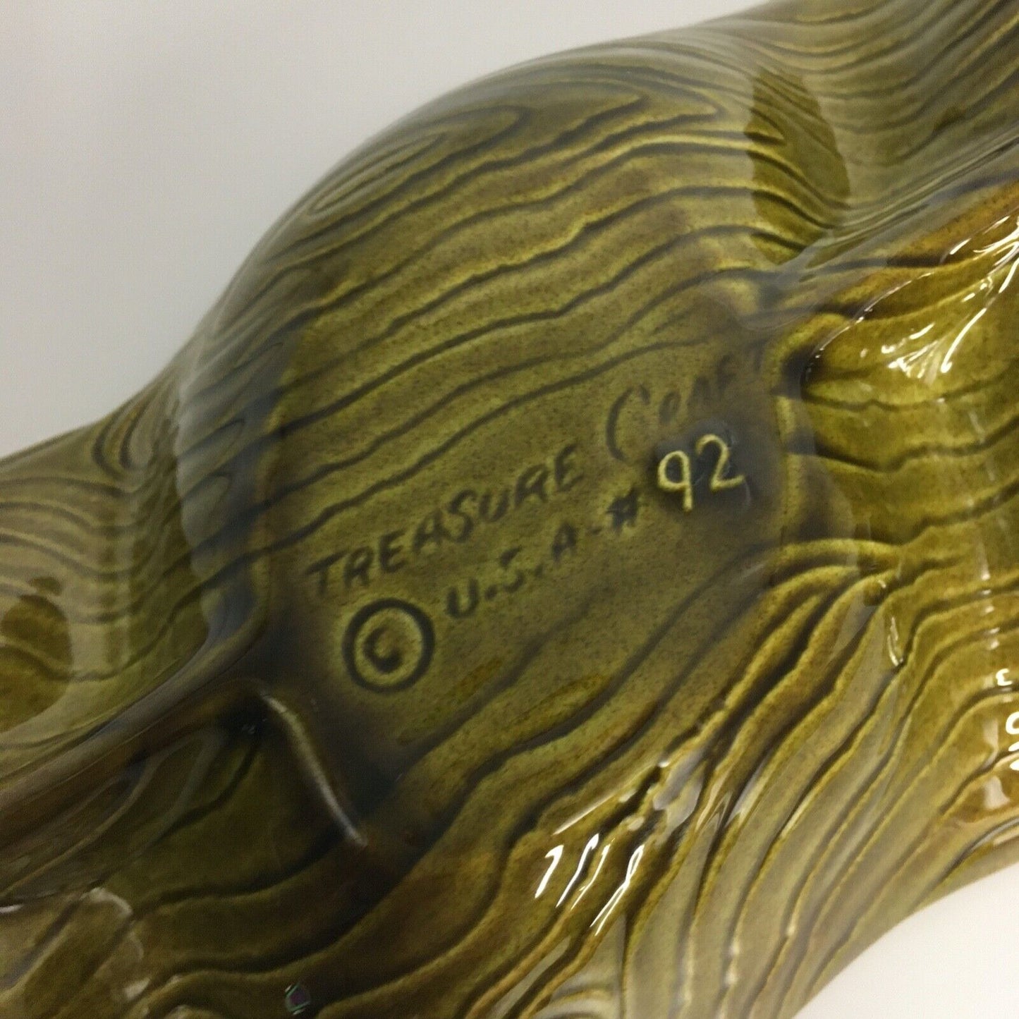 Treasure Craft Tropical Leaf Dish Vintage Tiki Bar Style USA Vintage 70s Green