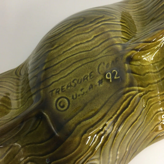 Treasure Craft Tropical Leaf Dish Vintage Tiki Bar Style USA Vintage 70s Green