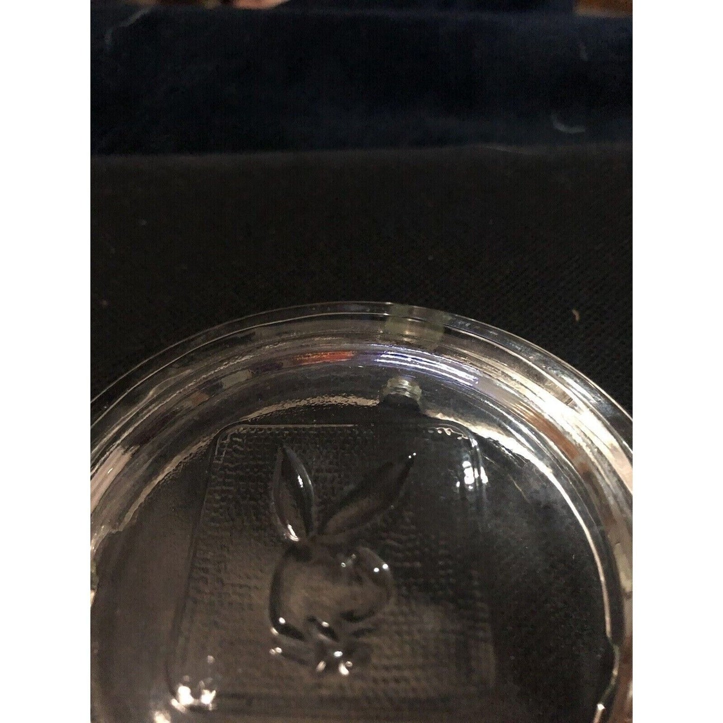 Playboy Bunny Clear Glass Cigarette Ashtray Mid Century Vintage