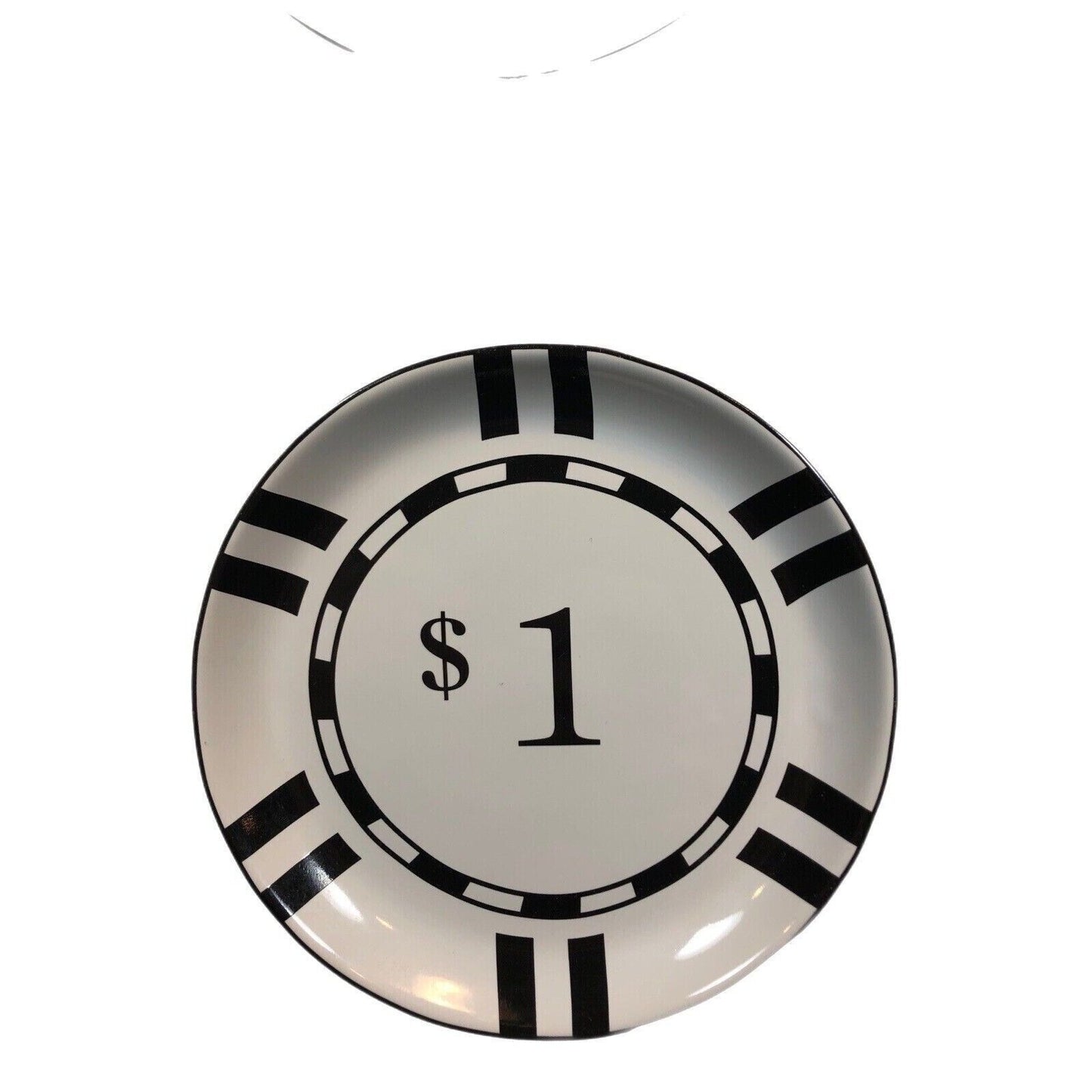 Set of 4 Plates 6" Poker Chip Sur La Table $25 Green $10 Blue $5 Red $1 White
