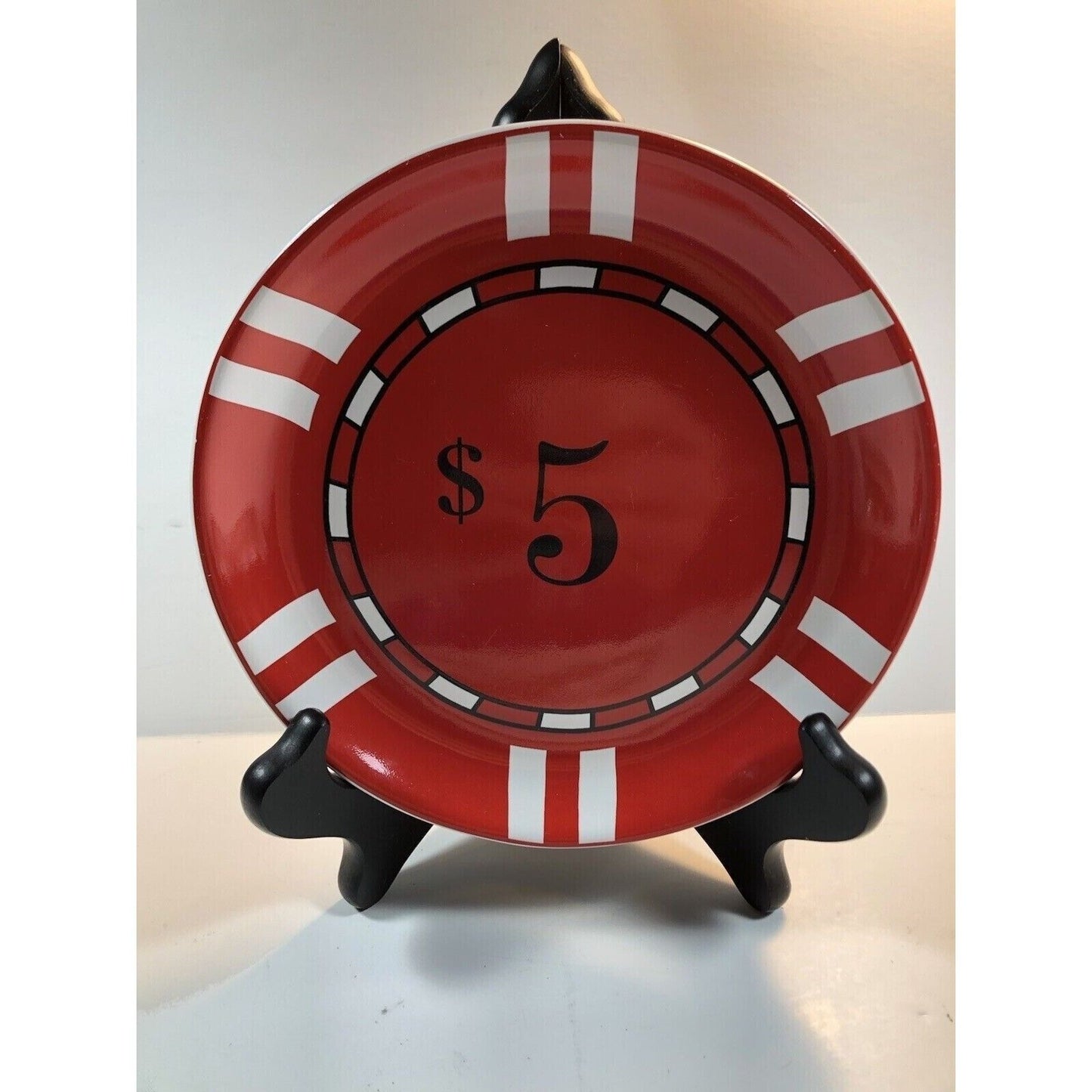 Set of 4 Plates 6" Poker Chip Sur La Table $25 Green $10 Blue $5 Red $1 White