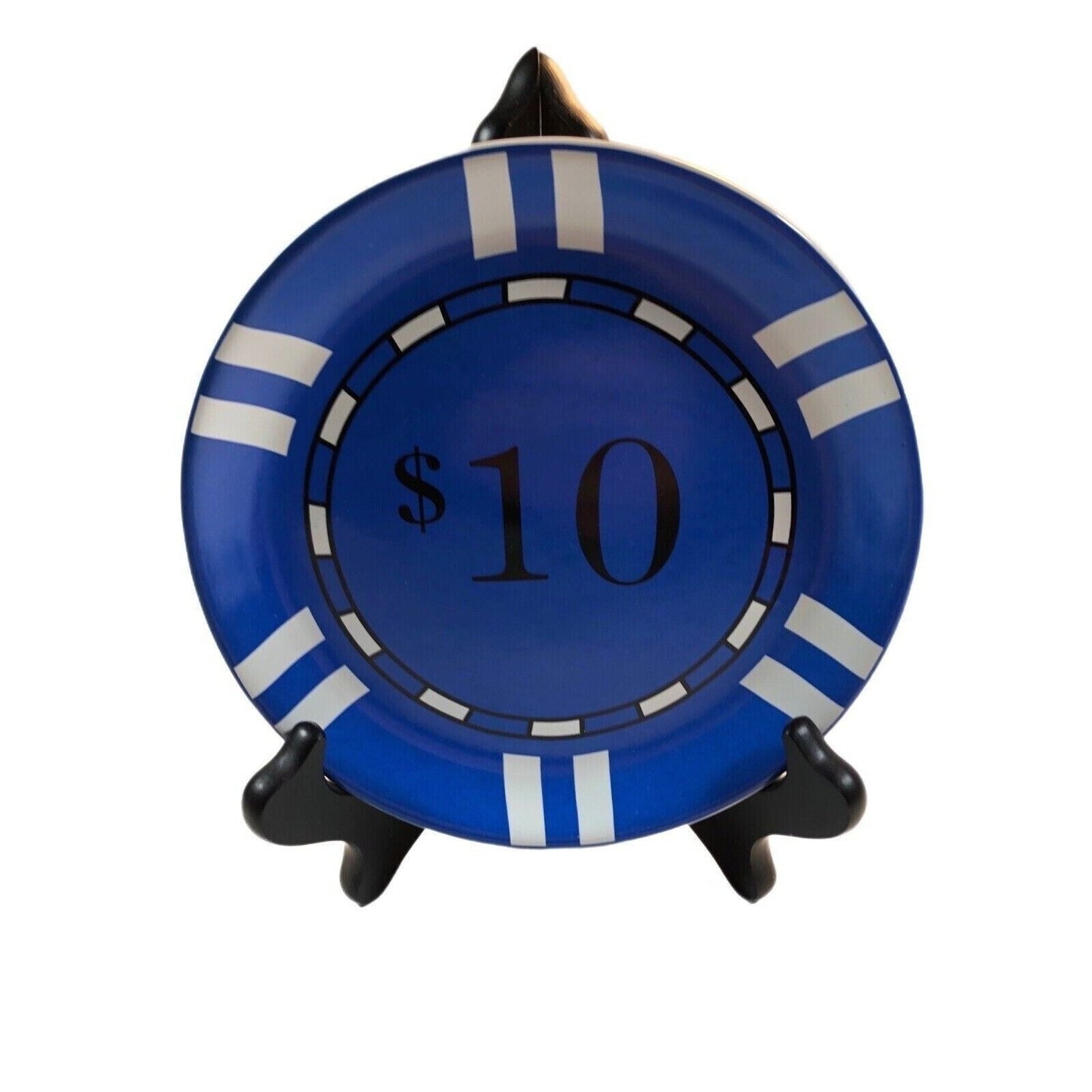 Set of 4 Plates 6" Poker Chip Sur La Table $25 Green $10 Blue $5 Red $1 White