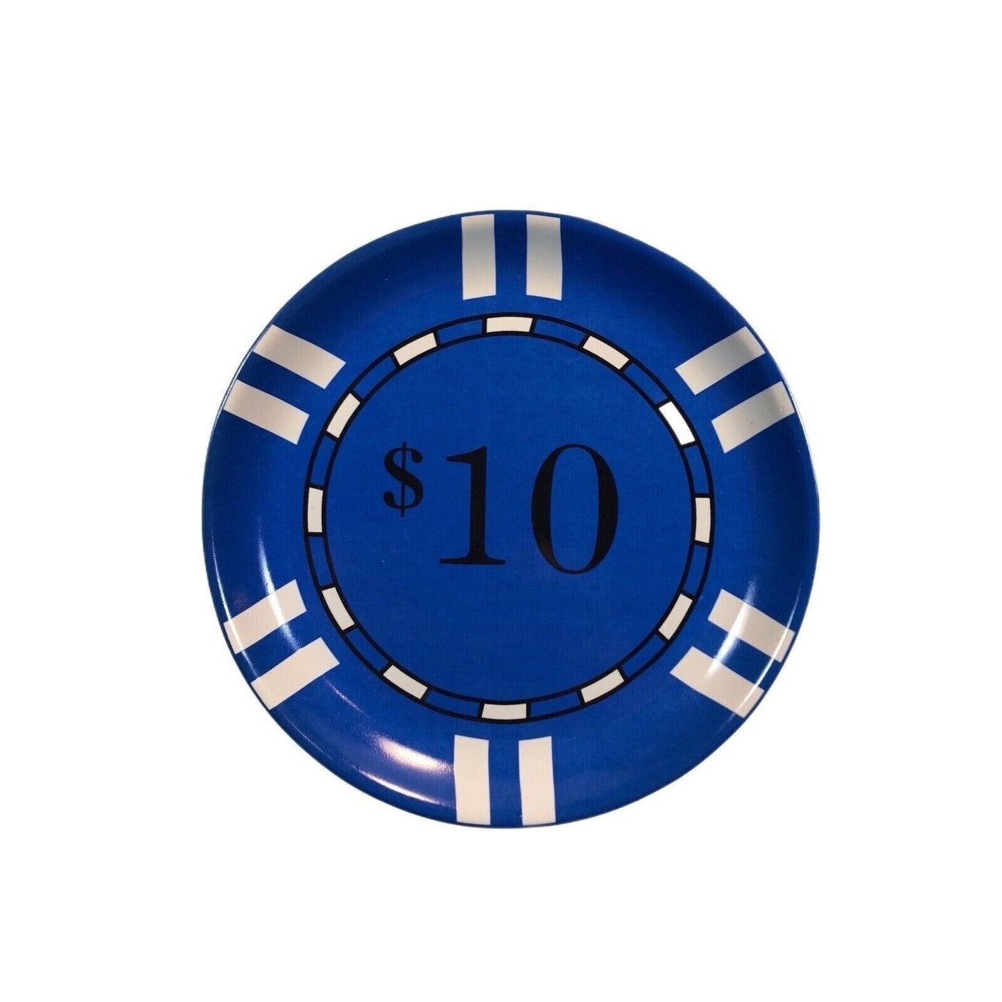 Set of 4 Plates 6" Poker Chip Sur La Table $25 Green $10 Blue $5 Red $1 White