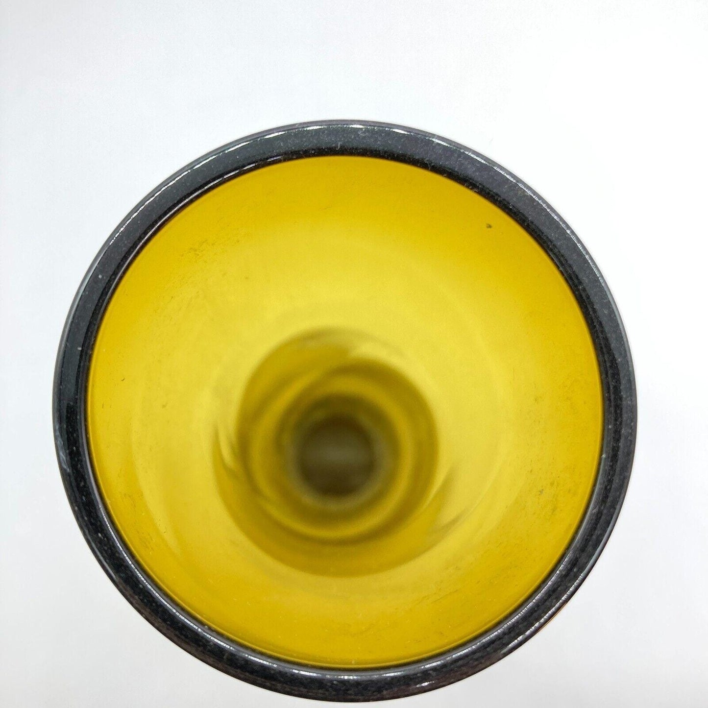 MCM Vase 15.75" Tall Hand Blown Olive Art Glass Bulb Base Long Neck Vintage