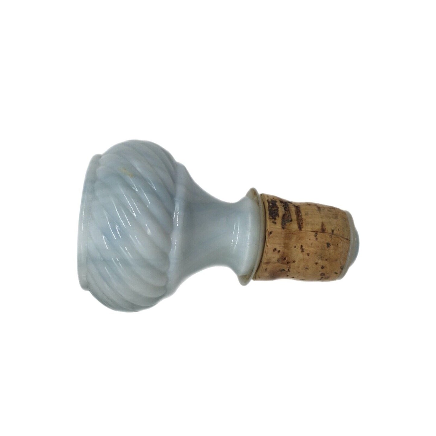 Gray Blue Slag Glass Tiki Bar Style Decanter Liquor Bottle 1972 Vintage Stopper