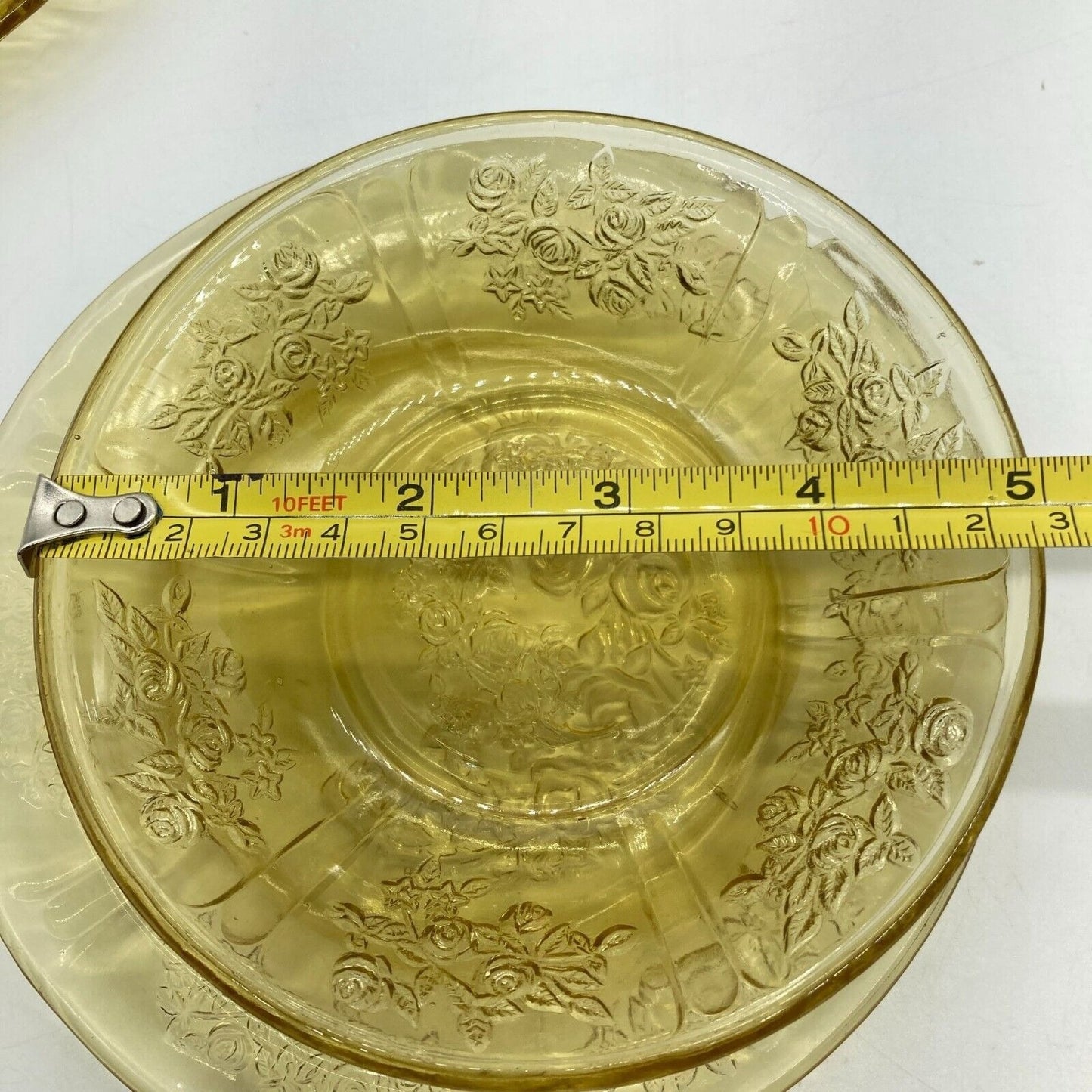 Vintage Federal Depression Glass Yellow 6 Berry Bowls 6 Dessert Plates Cottage