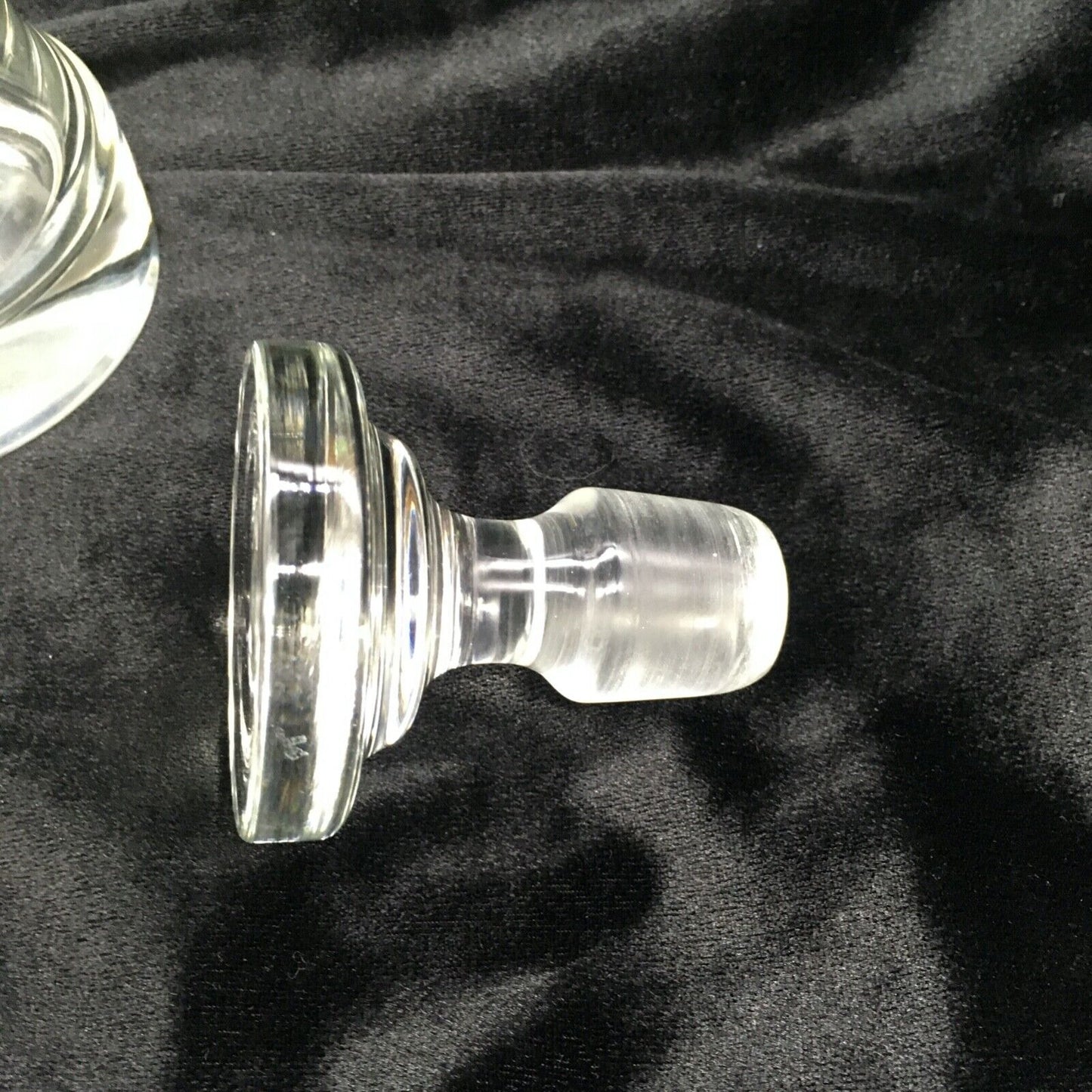 Vintage Barware 11" Decanter Etched Floral Design Clear Glass Original Stopper