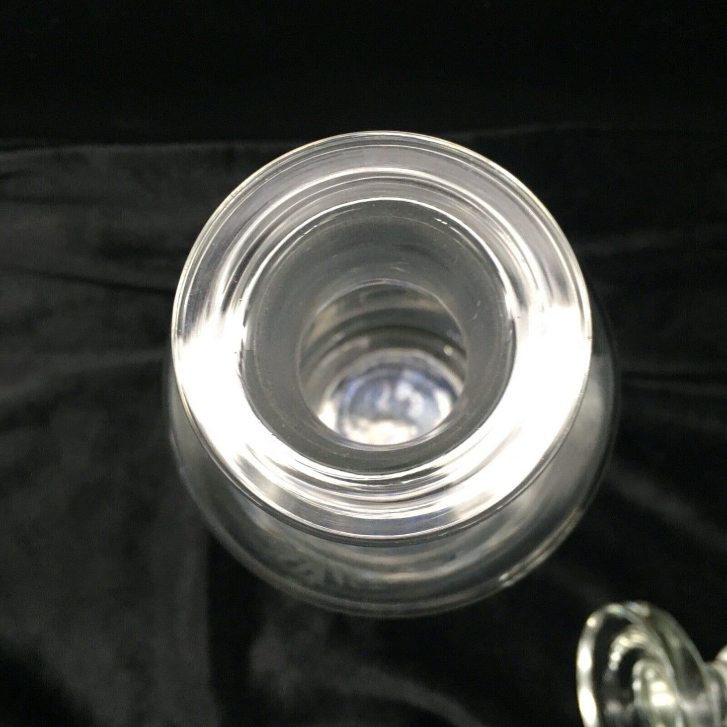 Vintage Barware 11" Decanter Etched Floral Design Clear Glass Original Stopper