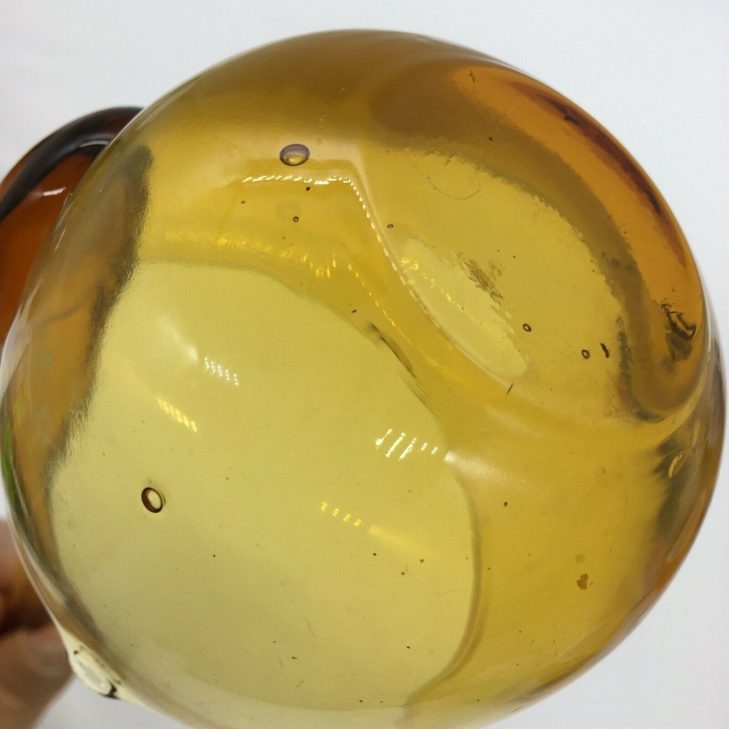 MCM Ladle 13" Blown Honey Amber Glass Free Standing Long Hook Handle Pour Spouts