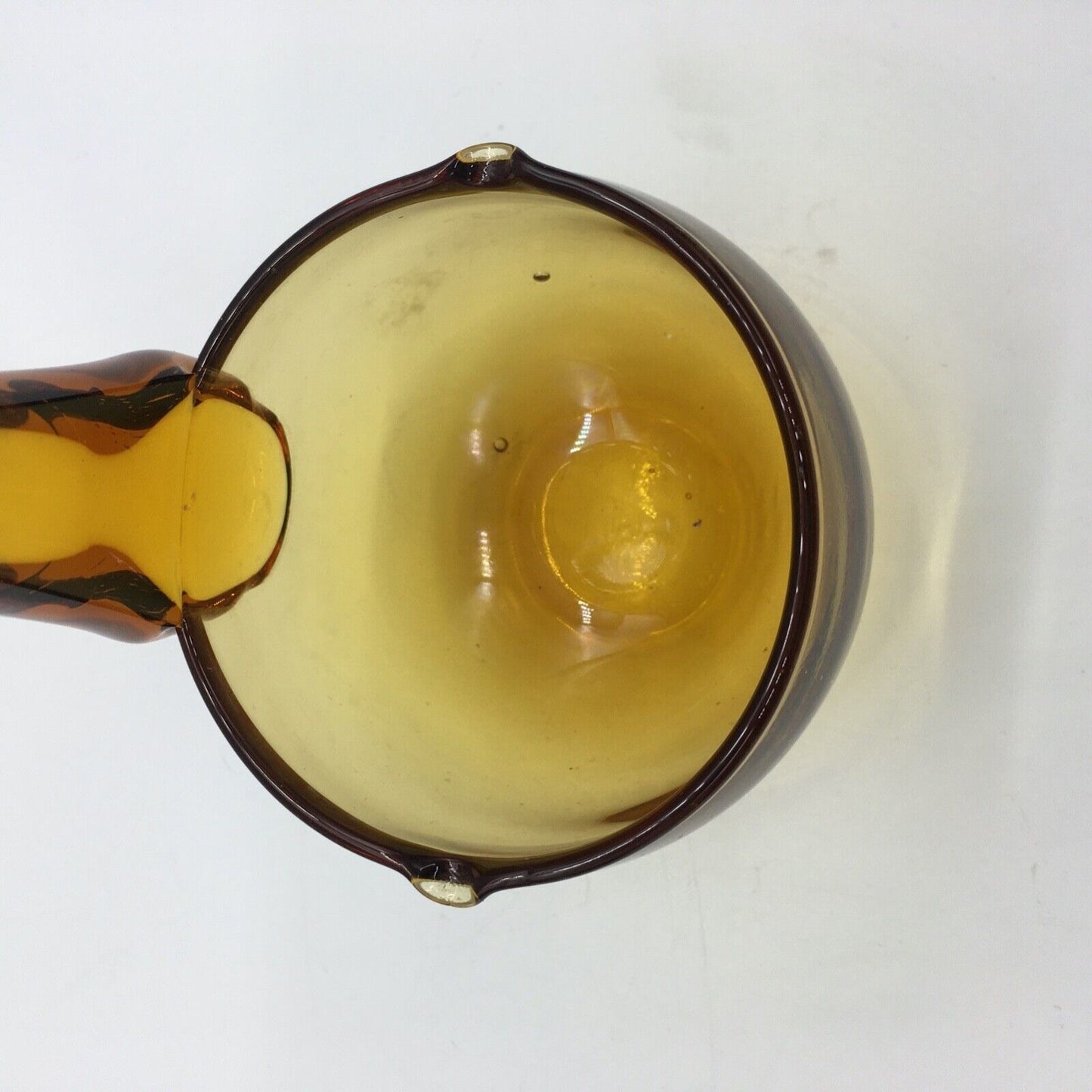 MCM Ladle 13" Blown Honey Amber Glass Free Standing Long Hook Handle Pour Spouts