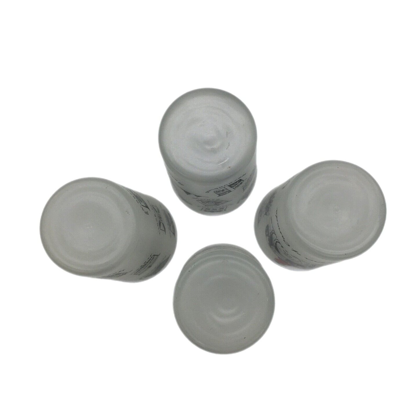Barware Set of 4 Canadian Royal Mounties Frosted Glass Souvenir of Canada Tumblers