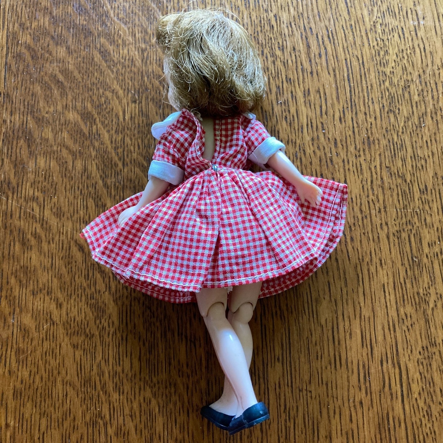 Betsy McCall 8" Fashion Doll With Red Gingham Dress and Black Gingham Outfit VTG