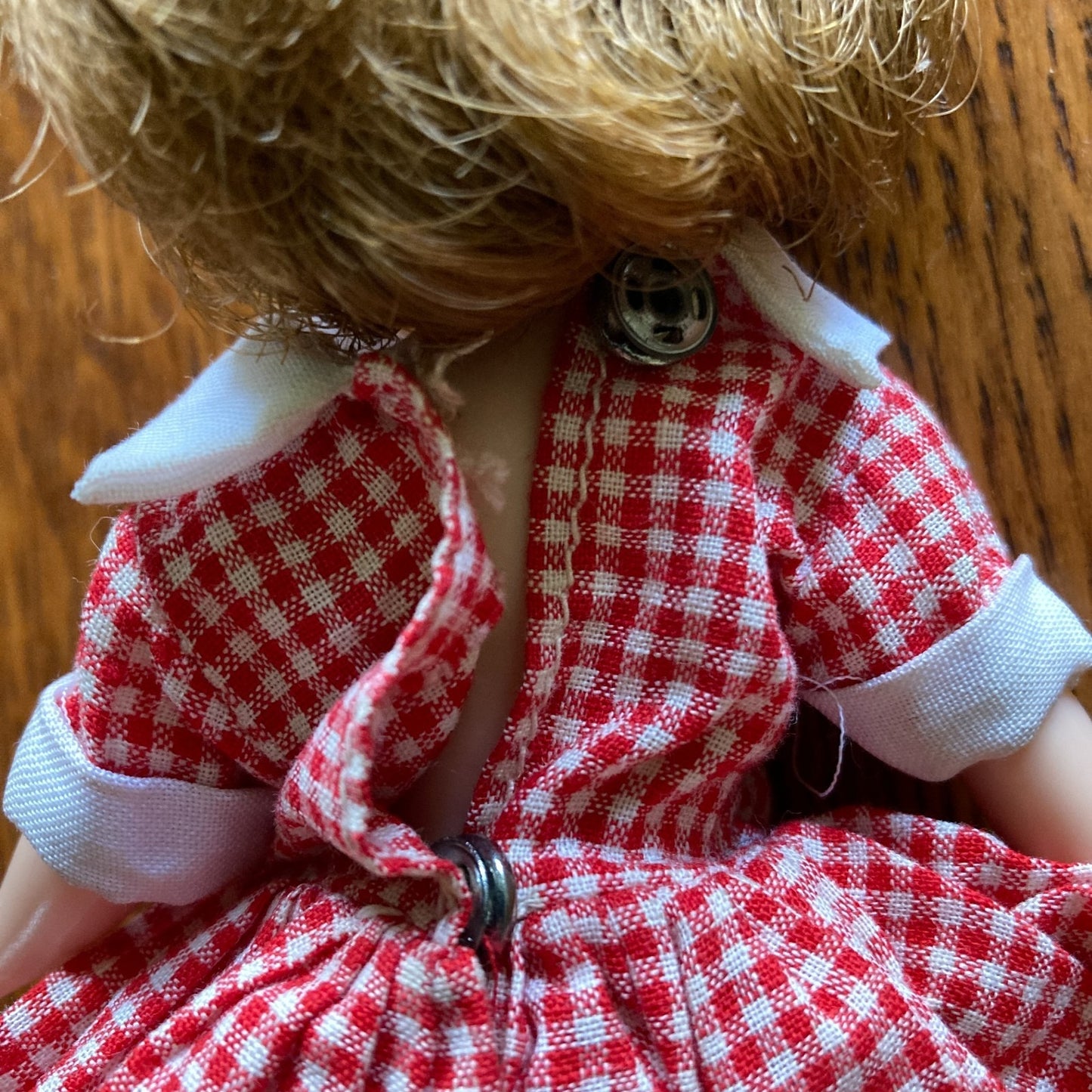 Betsy McCall 8" Fashion Doll With Red Gingham Dress and Black Gingham Outfit VTG