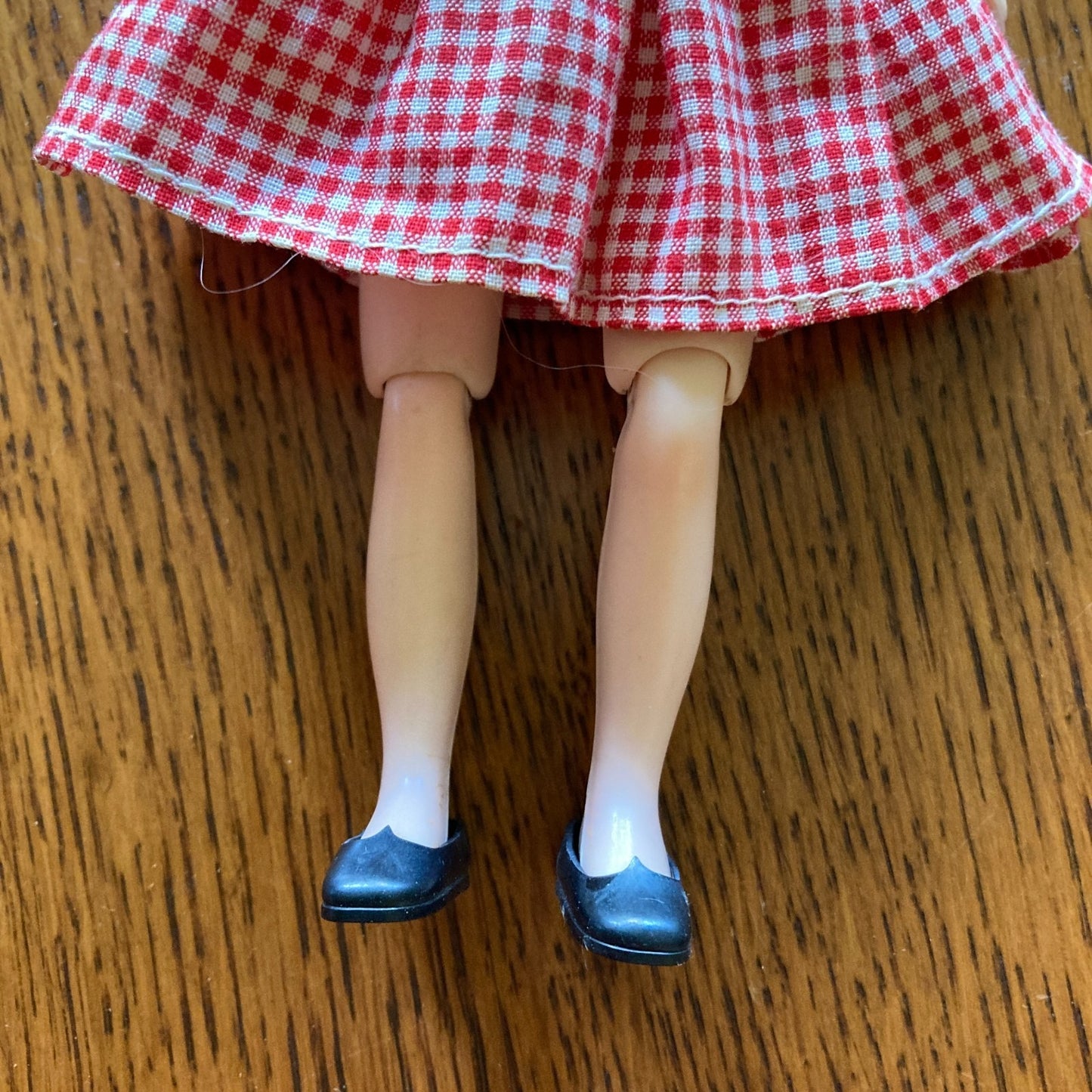 Betsy McCall 8" Fashion Doll With Red Gingham Dress and Black Gingham Outfit VTG