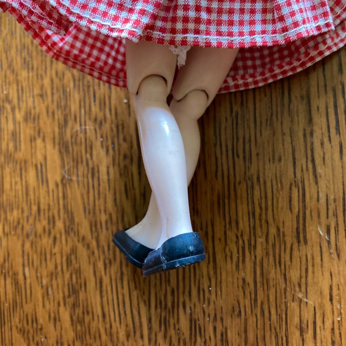 Betsy McCall 8" Fashion Doll With Red Gingham Dress and Black Gingham Outfit VTG