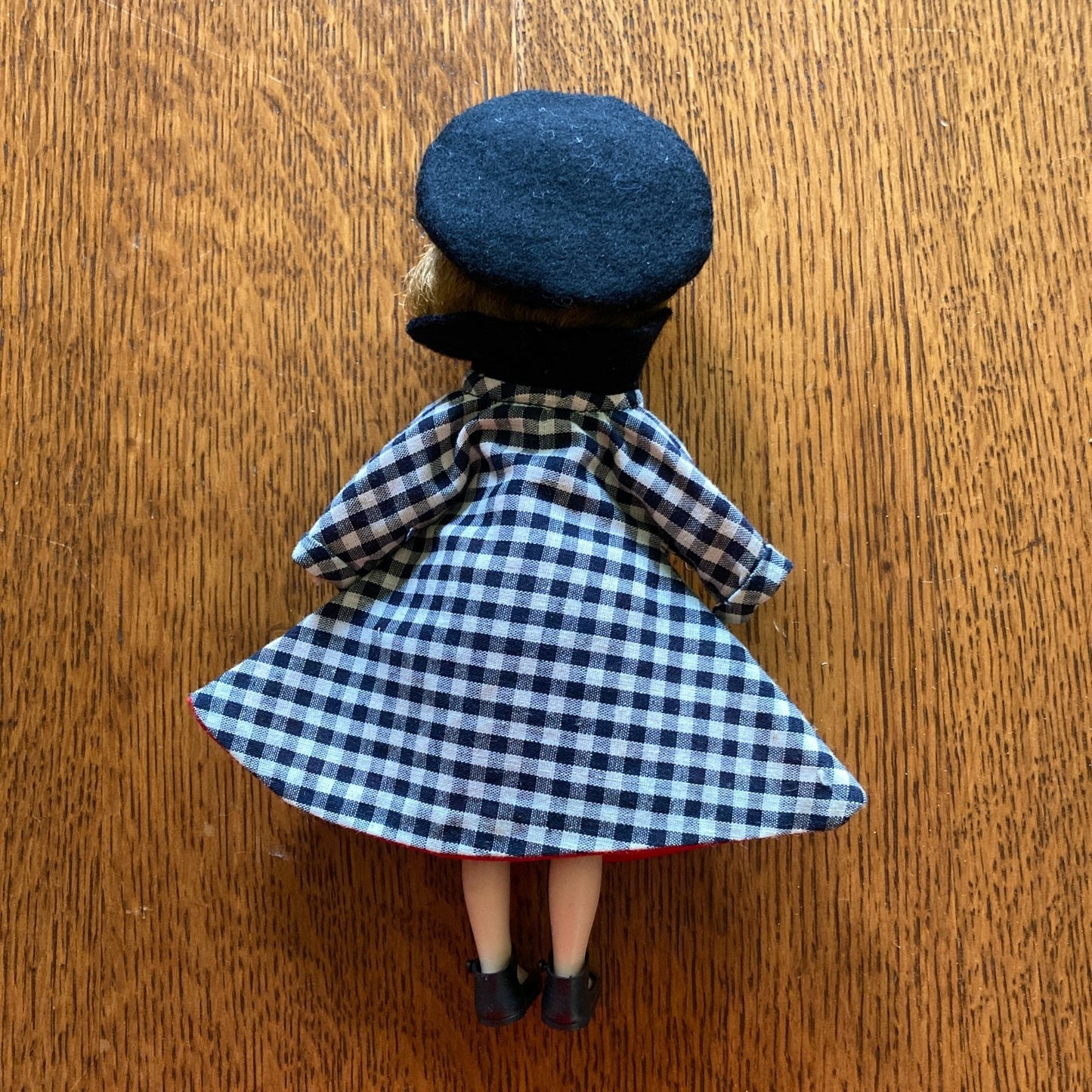 Betsy McCall 8" Fashion Doll With Red Gingham Dress and Black Gingham Outfit VTG