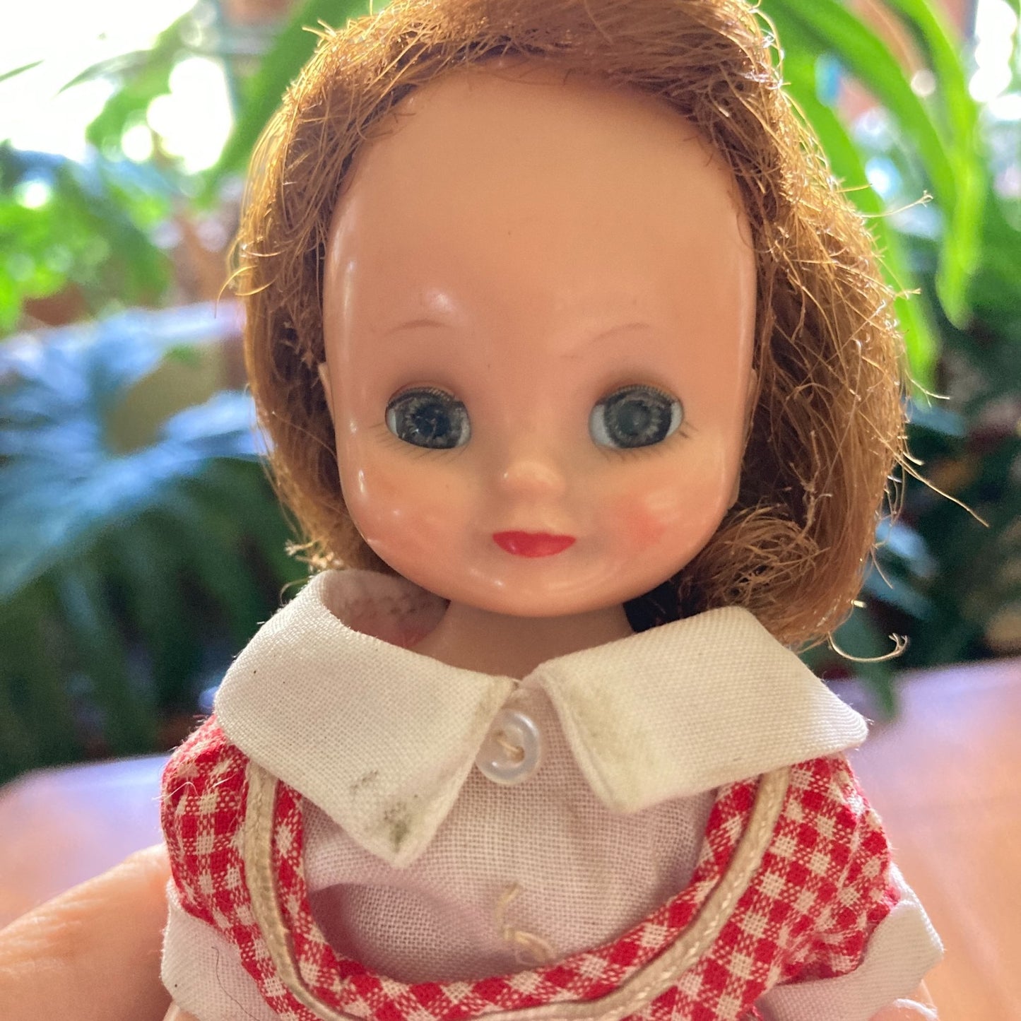 Betsy McCall 8" Fashion Doll With Red Gingham Dress and Black Gingham Outfit VTG