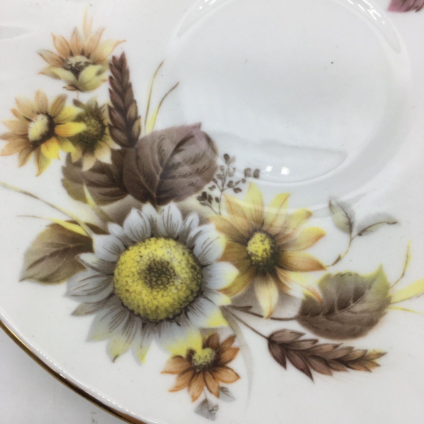 Royal Dover Teacup, Queen Anne Tea Cup, 2 Tea Cups Included, SunflowerTea Cup Saucer Sets, Autumn florals, Vintage Tea Cups, English Teacups