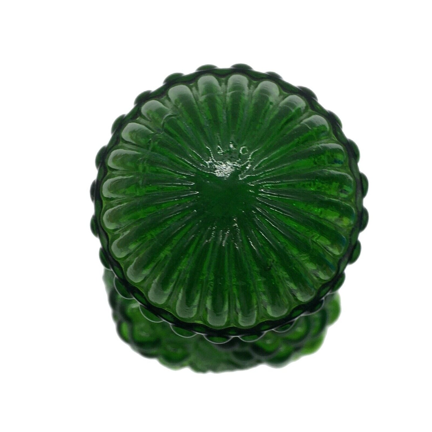 Imperial Emerald Green Glass Grapes Decanter Vintage Dimensional Design Stopper