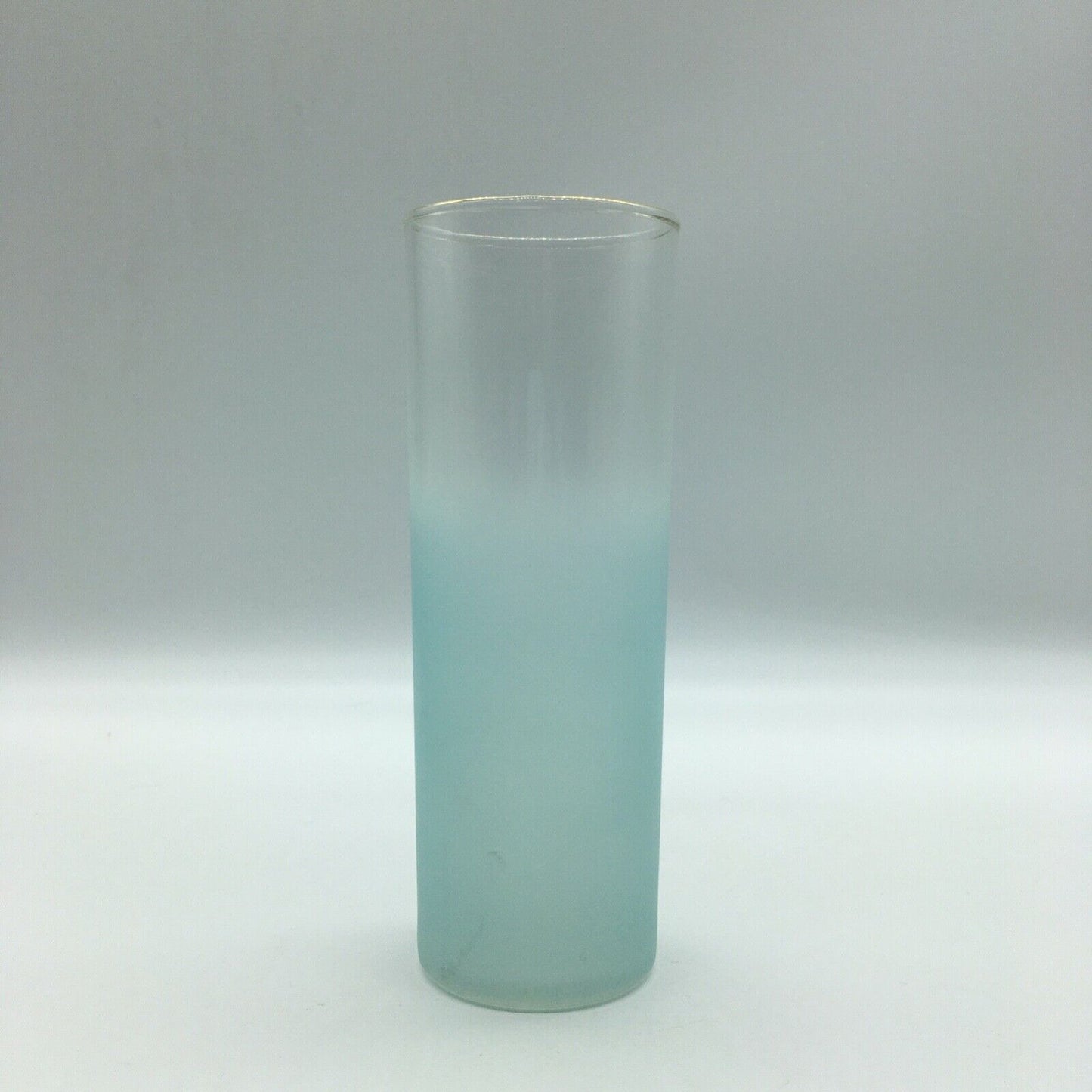 Blendo Pastel Ice Tea High Ball Glasses Set 4 tumblers Gold Trim Summer Vintage