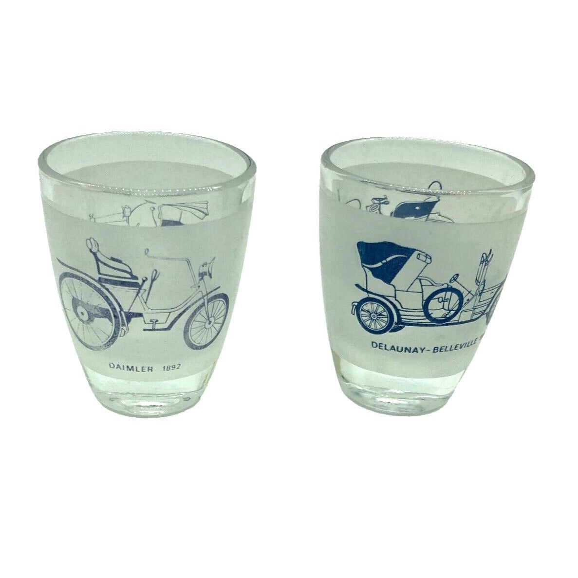Vintage Barware Decanter 6 Shot Glasses Automobile Graphics France Collect Dad