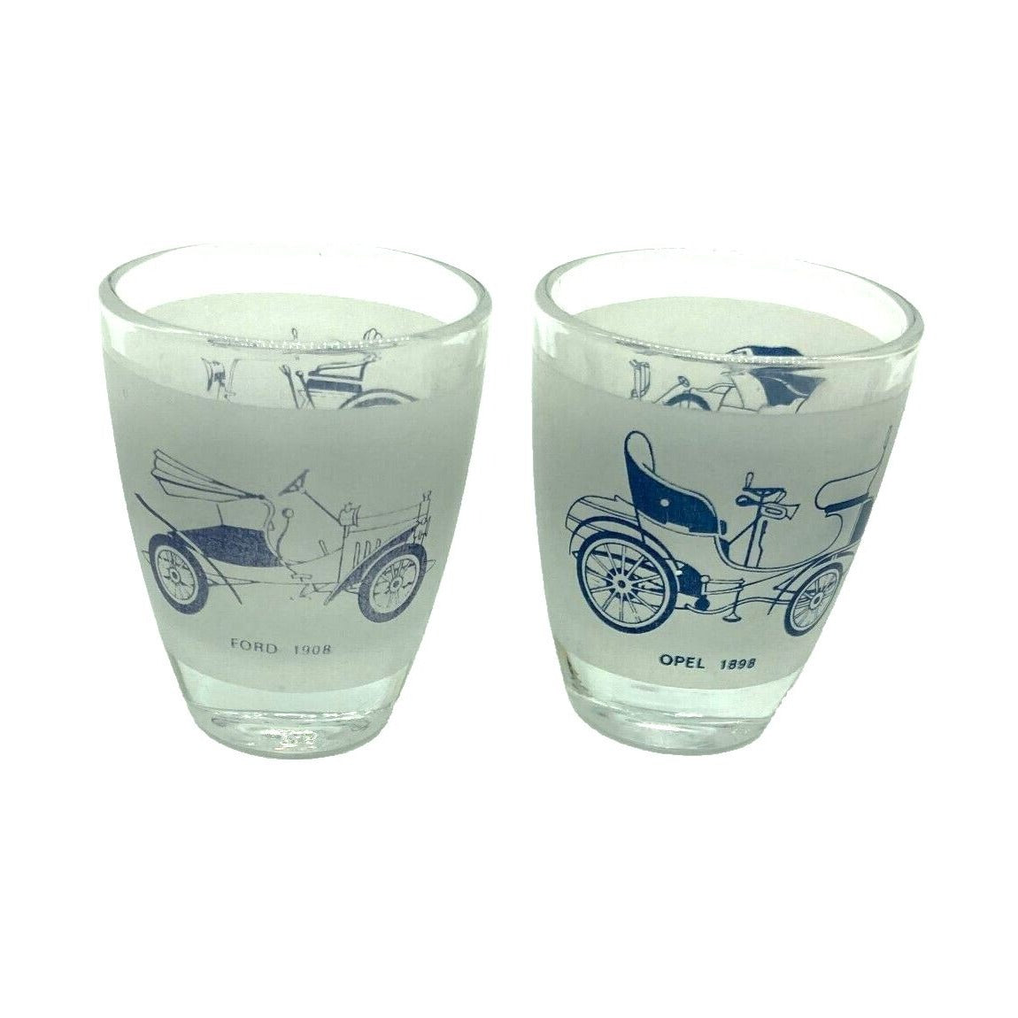 Vintage Barware Decanter 6 Shot Glasses Automobile Graphics France Collect Dad