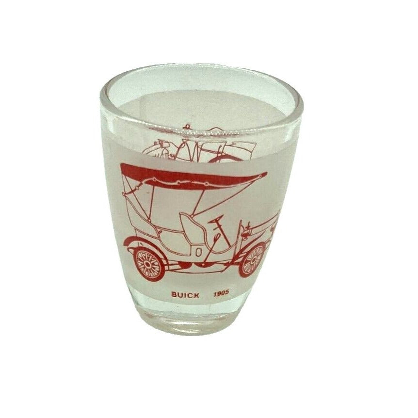Vintage Barware Decanter 6 Shot Glasses Automobile Graphics France Collect Dad