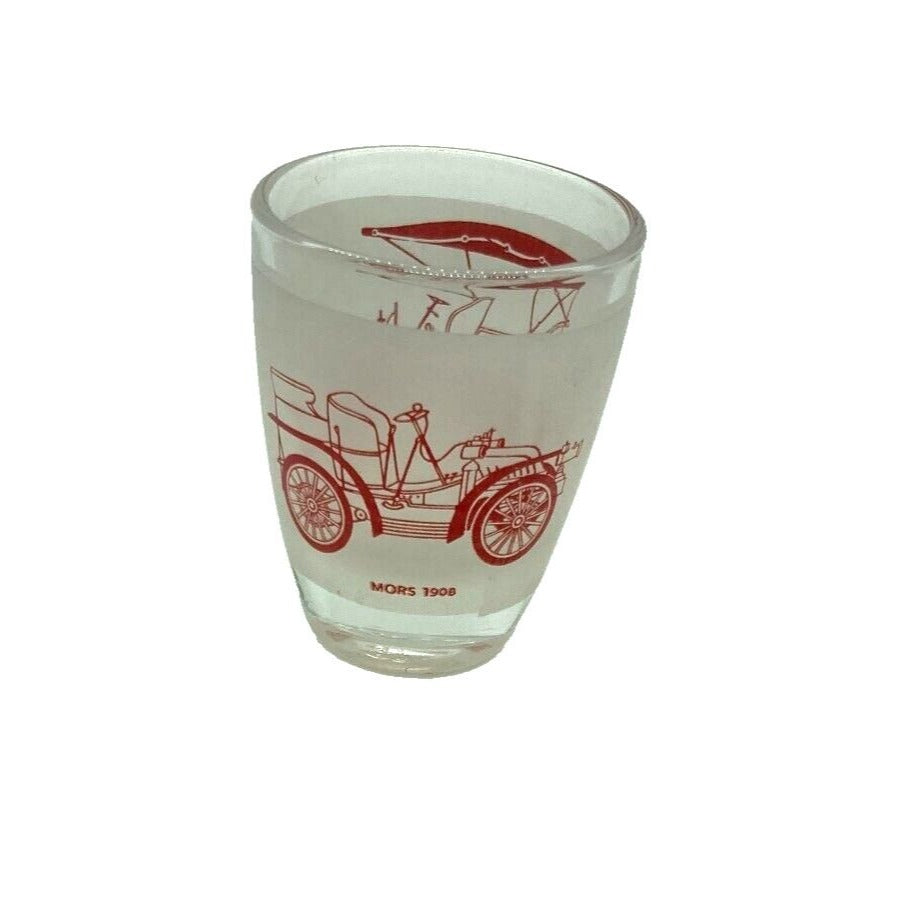 Vintage Barware Decanter 6 Shot Glasses Automobile Graphics France Collect Dad