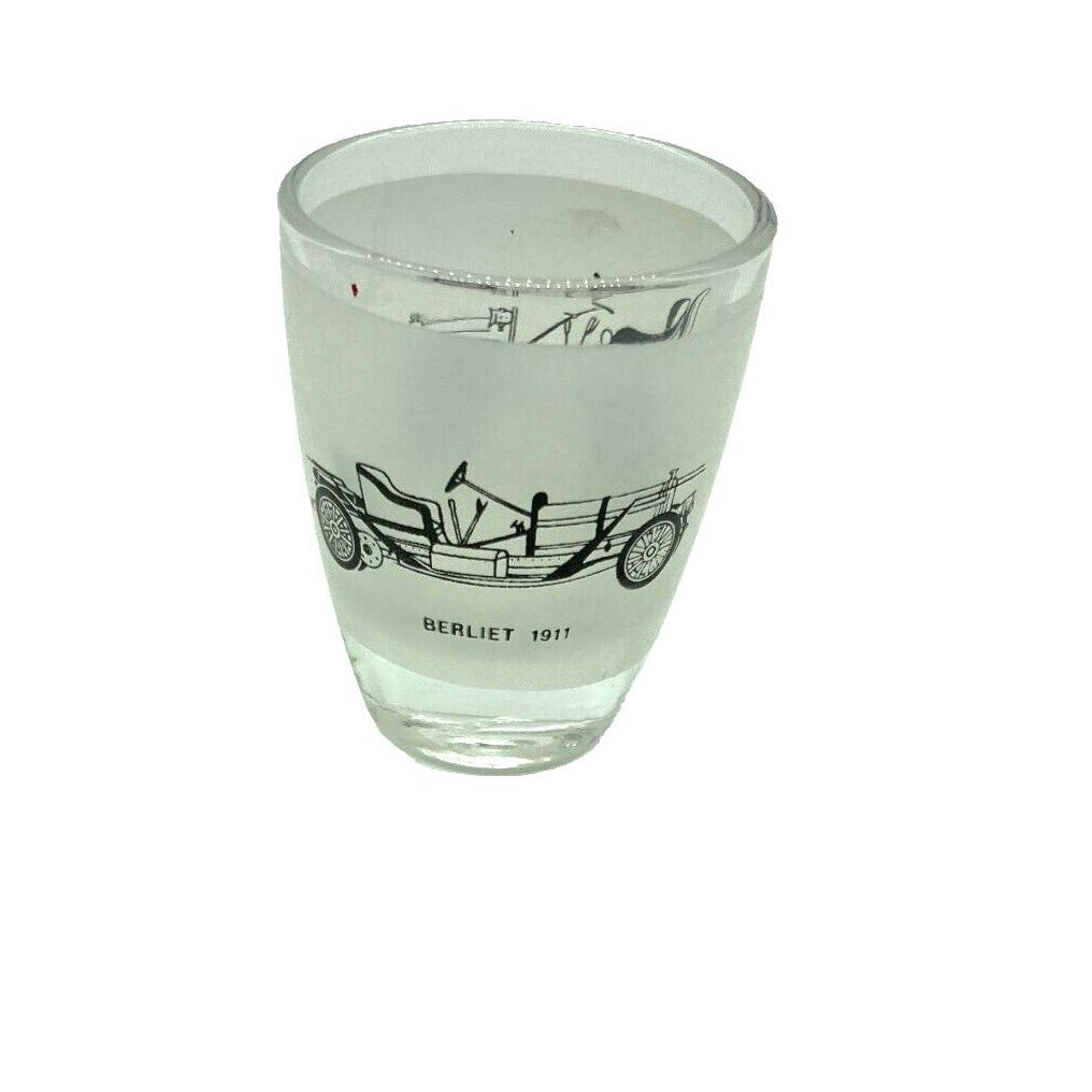 Vintage Barware Decanter 6 Shot Glasses Automobile Graphics France Collect Dad