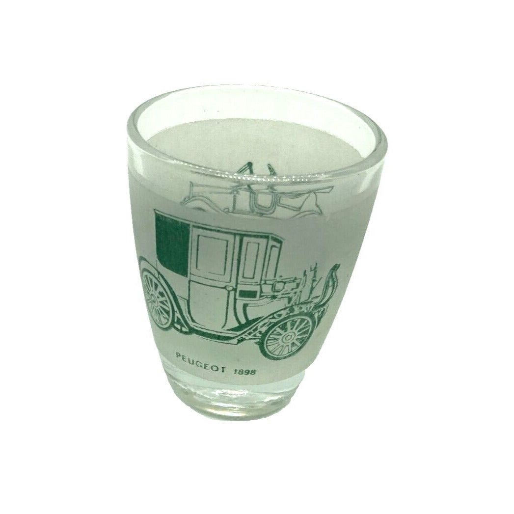 Vintage Barware Decanter 6 Shot Glasses Automobile Graphics France Collect Dad