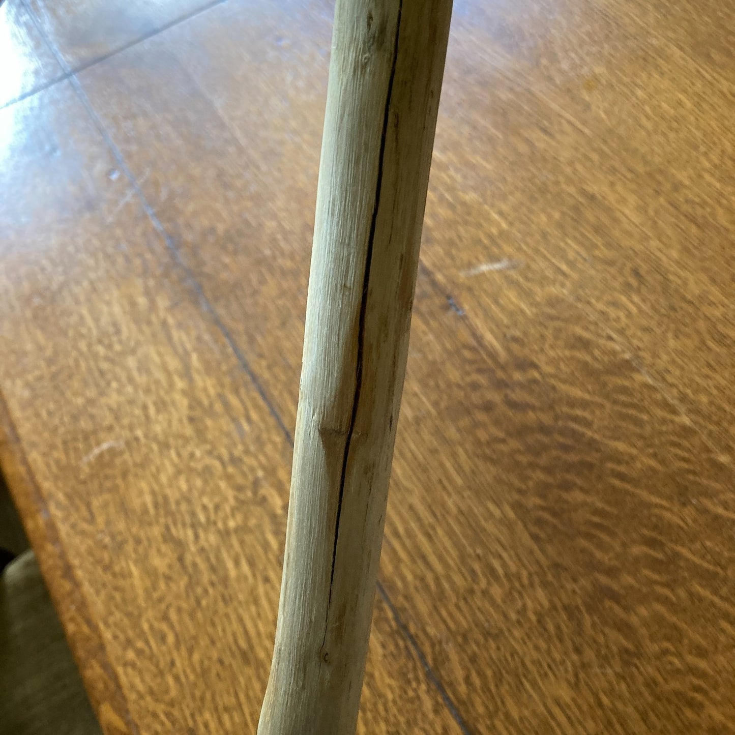 Folk Art Broom Natural Fiber Bristles Wood Handle Handcrafted Halloween Autumn
